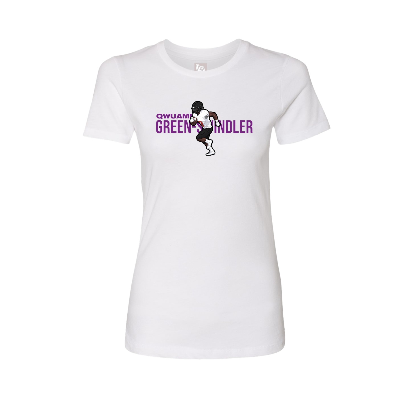 Fitted Women's Tee — Player Name in White