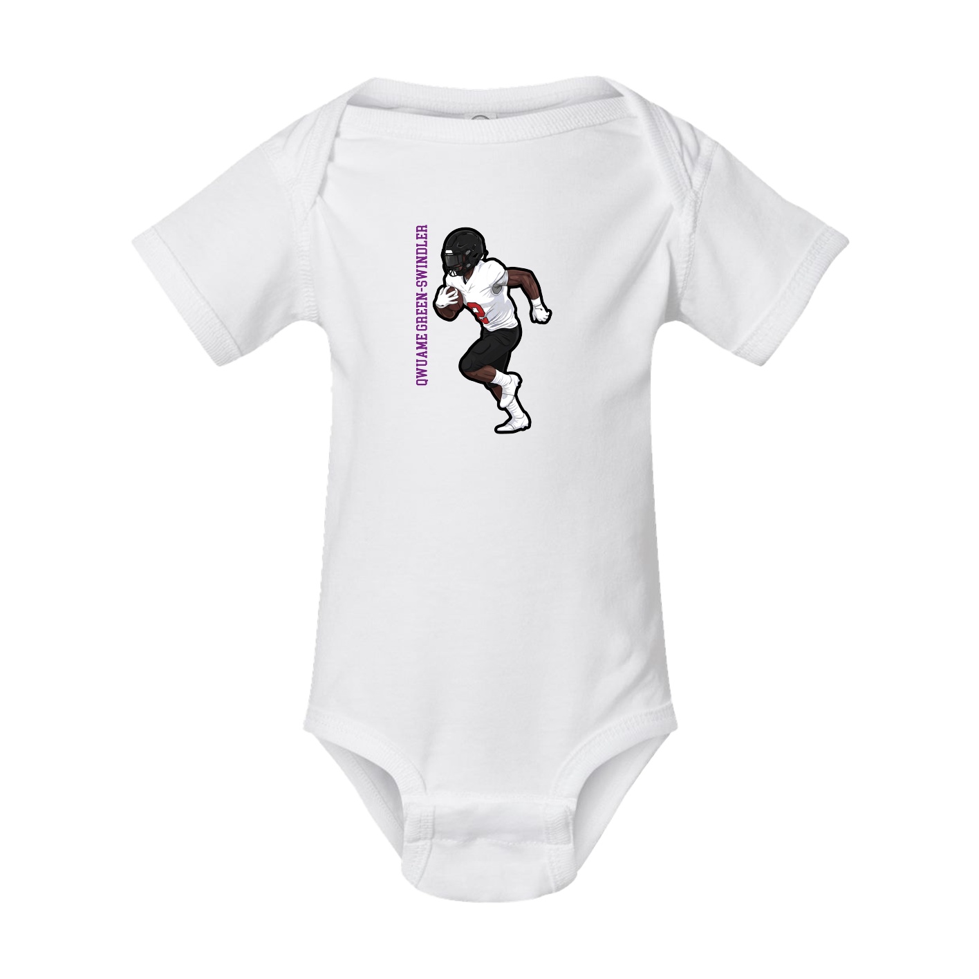 Baby Onesie — Name Vertical in White