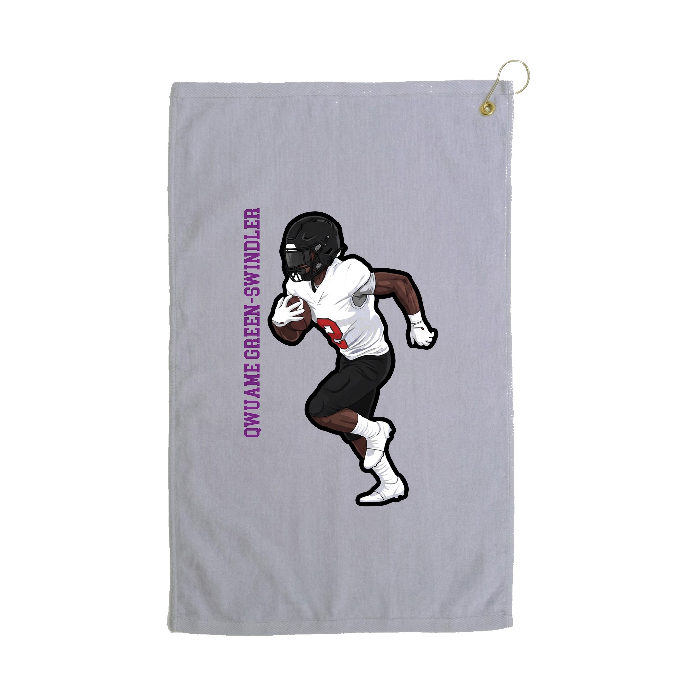Golf Towel — Name Vertical in Grey