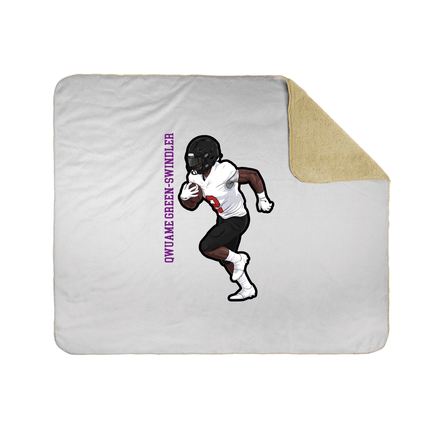 Throw Blanket — Name Vertical in White