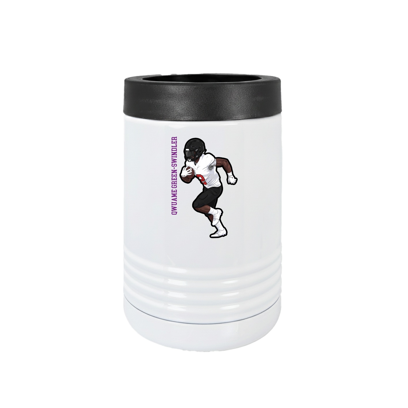 Beverage Holder — Name Vertical in White