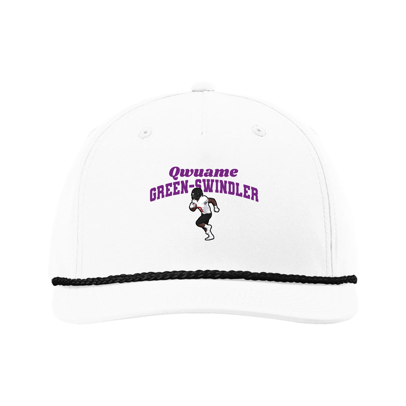 Five-Panel Classic Rope Cap — Signature Arch in White