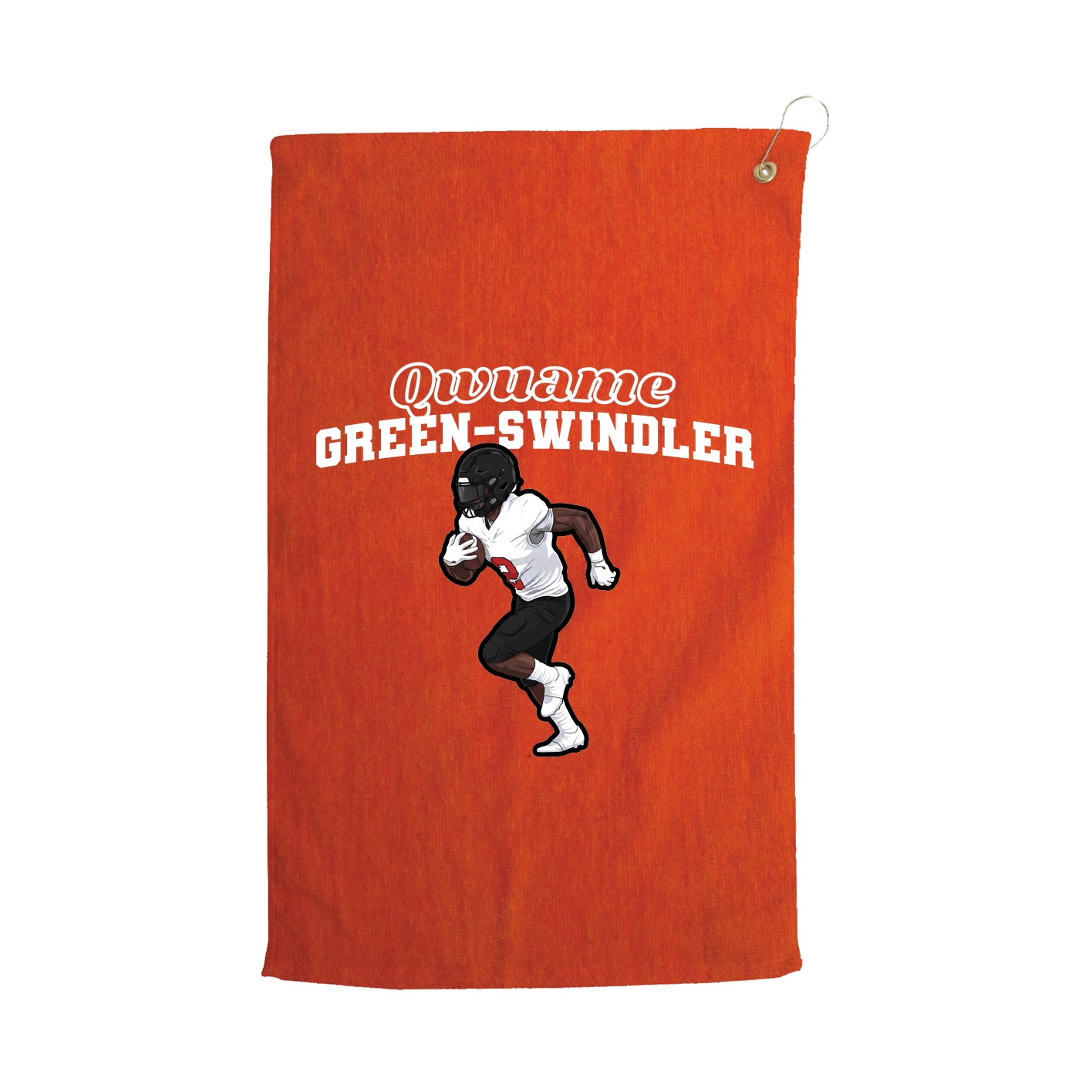 Golf Towel — Name Arch in Orange