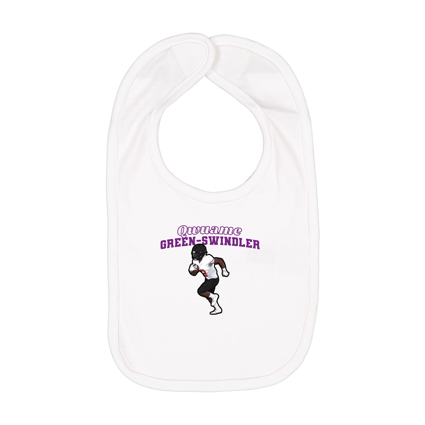 Infant Bib — Name Arch in White