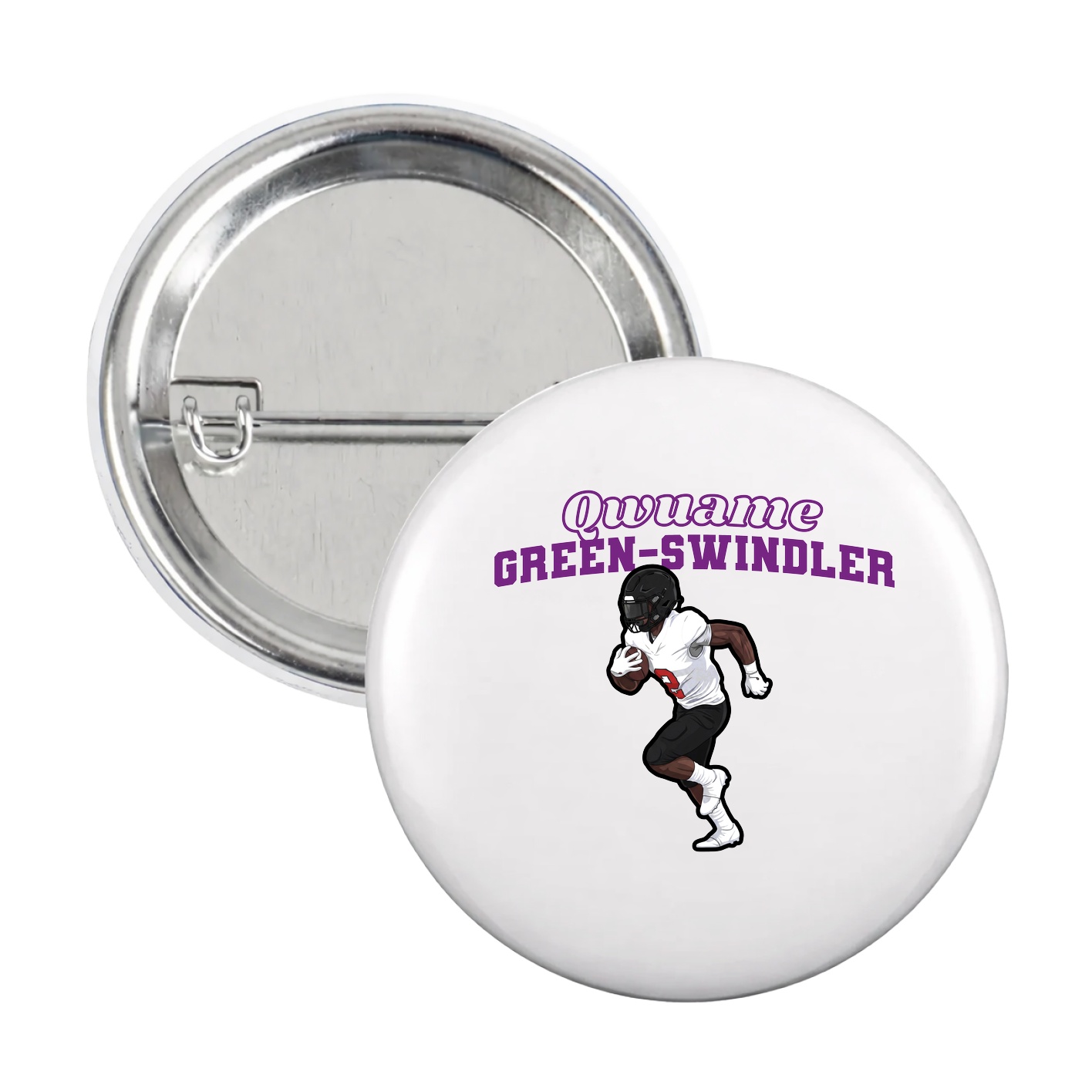 Game Day Button — Name Arch in White
