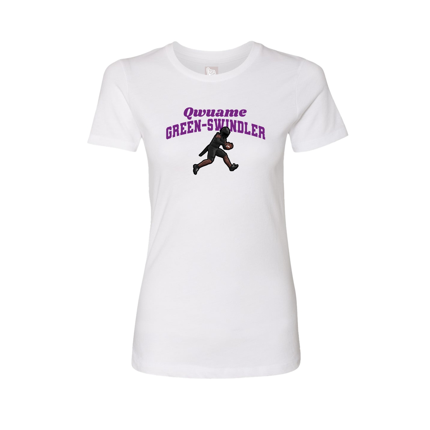 Fitted Women's Tee — Signature Arch in White
