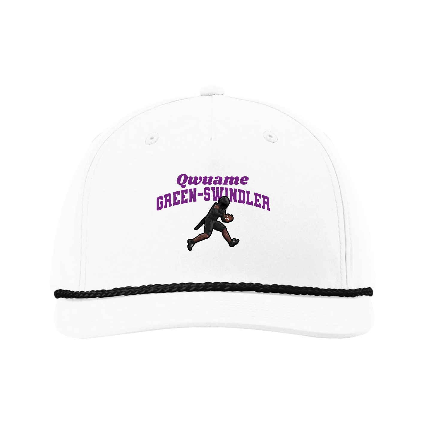 Five-Panel Classic Rope Cap — Signature Arch in White