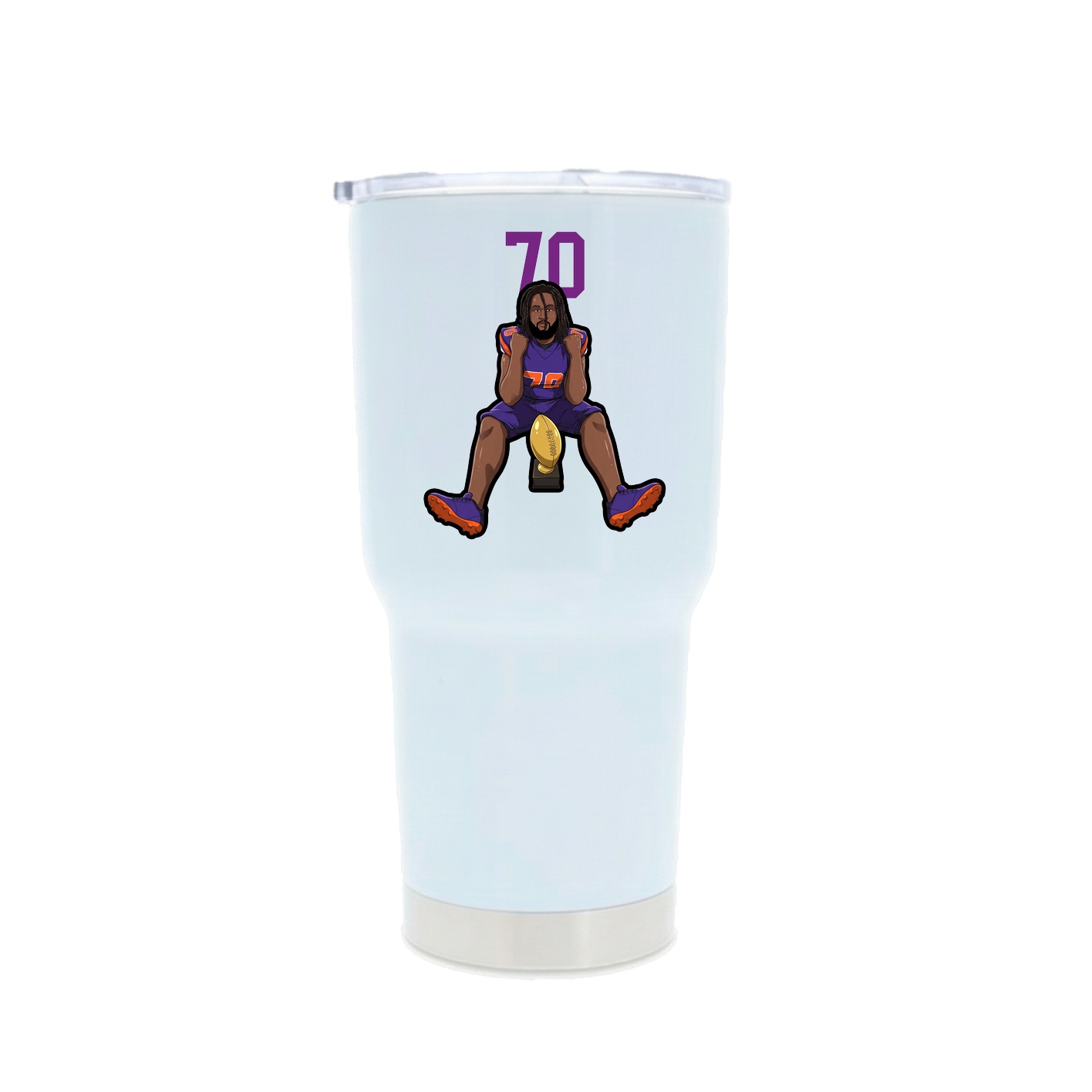 30oz Stainless Steel Tumbler — Number Top in White