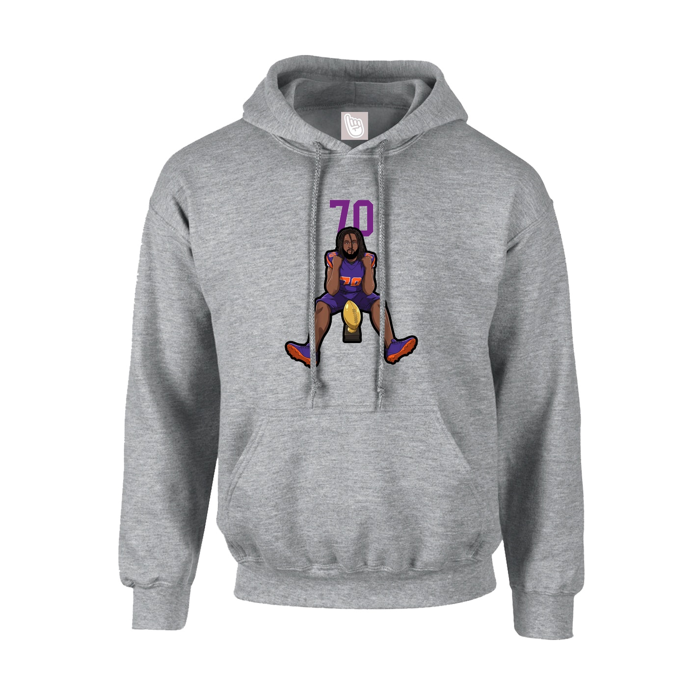 Youth Hoodie — Number Top in Grey