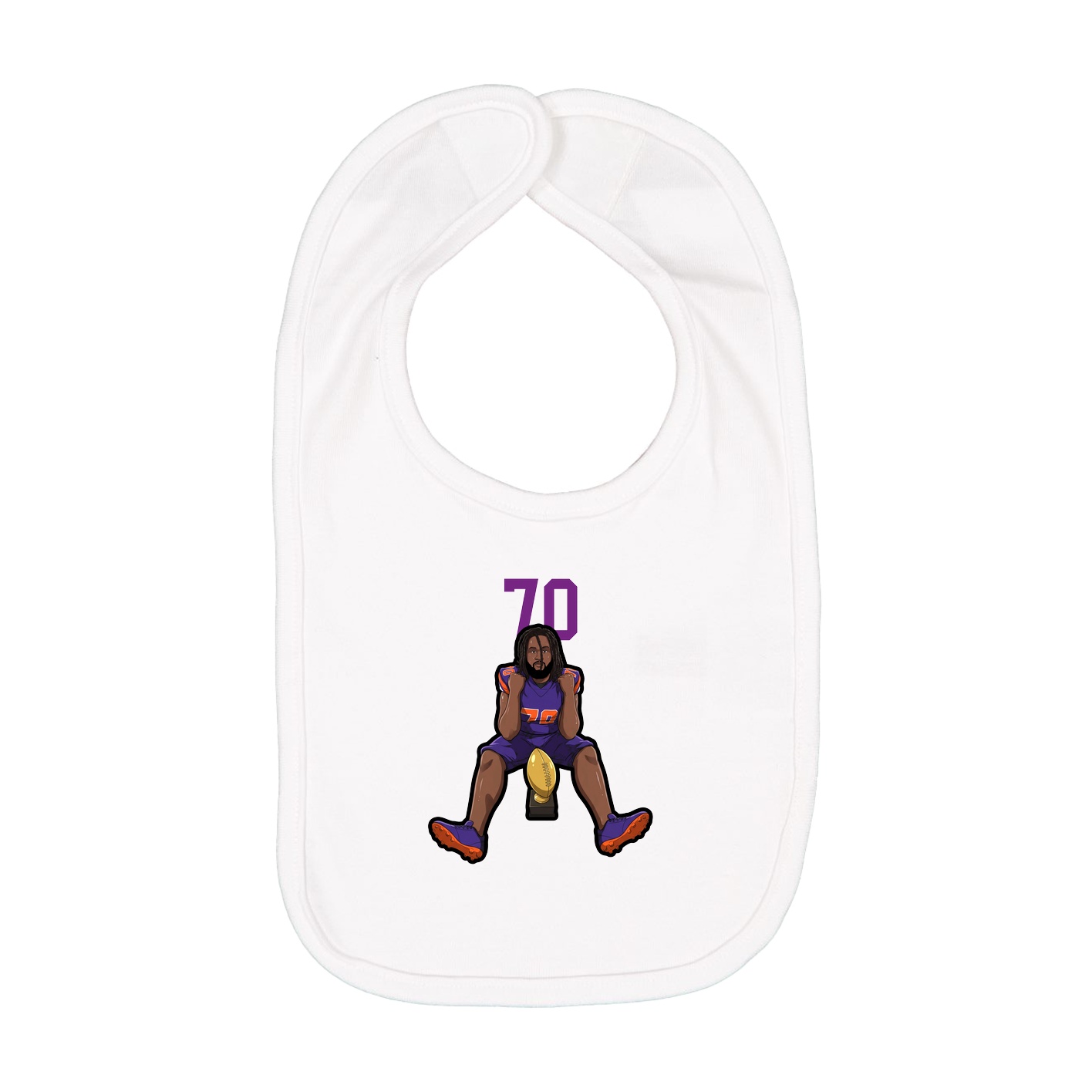 Infant Bib — Number Top in White