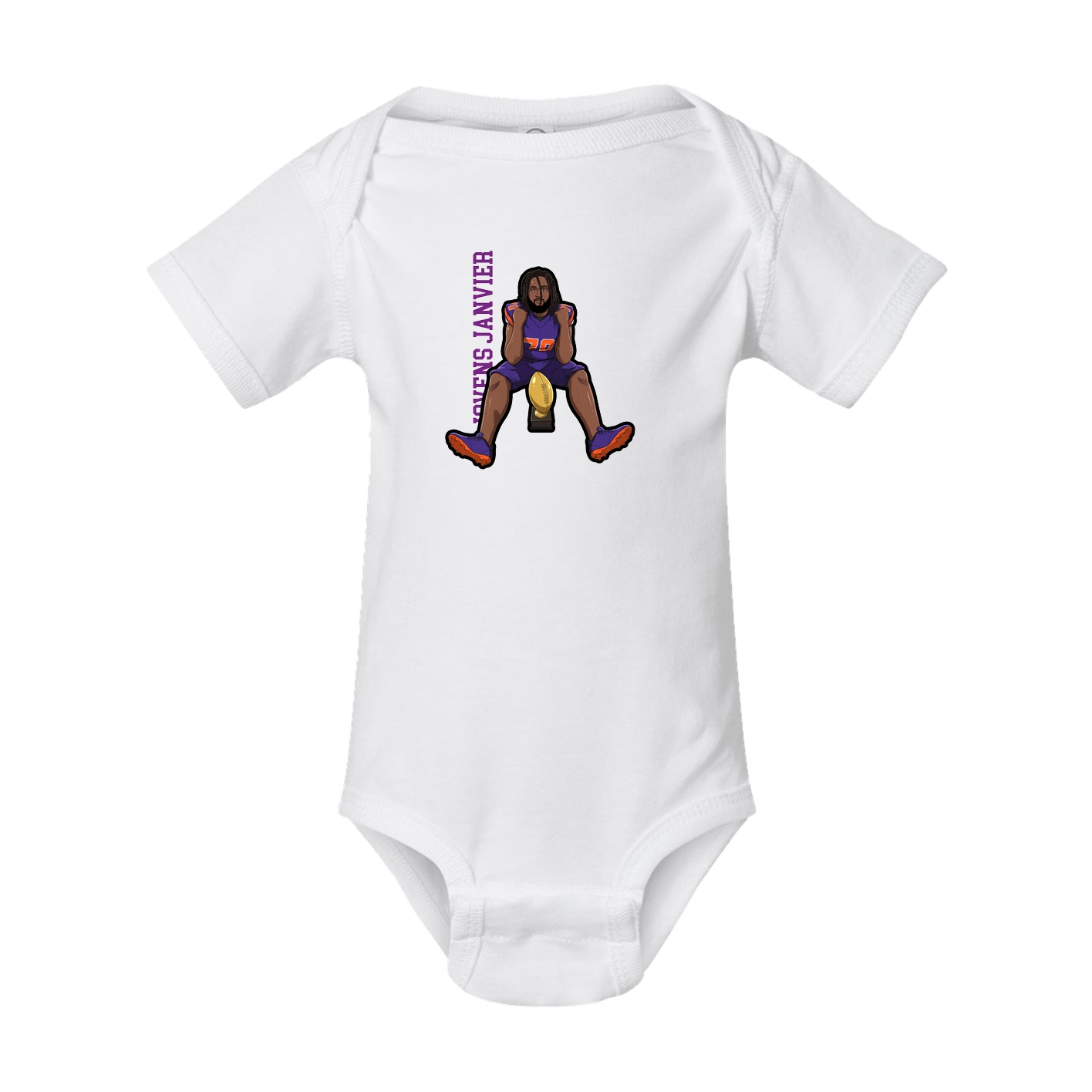 Baby Onesie — Name Vertical in White