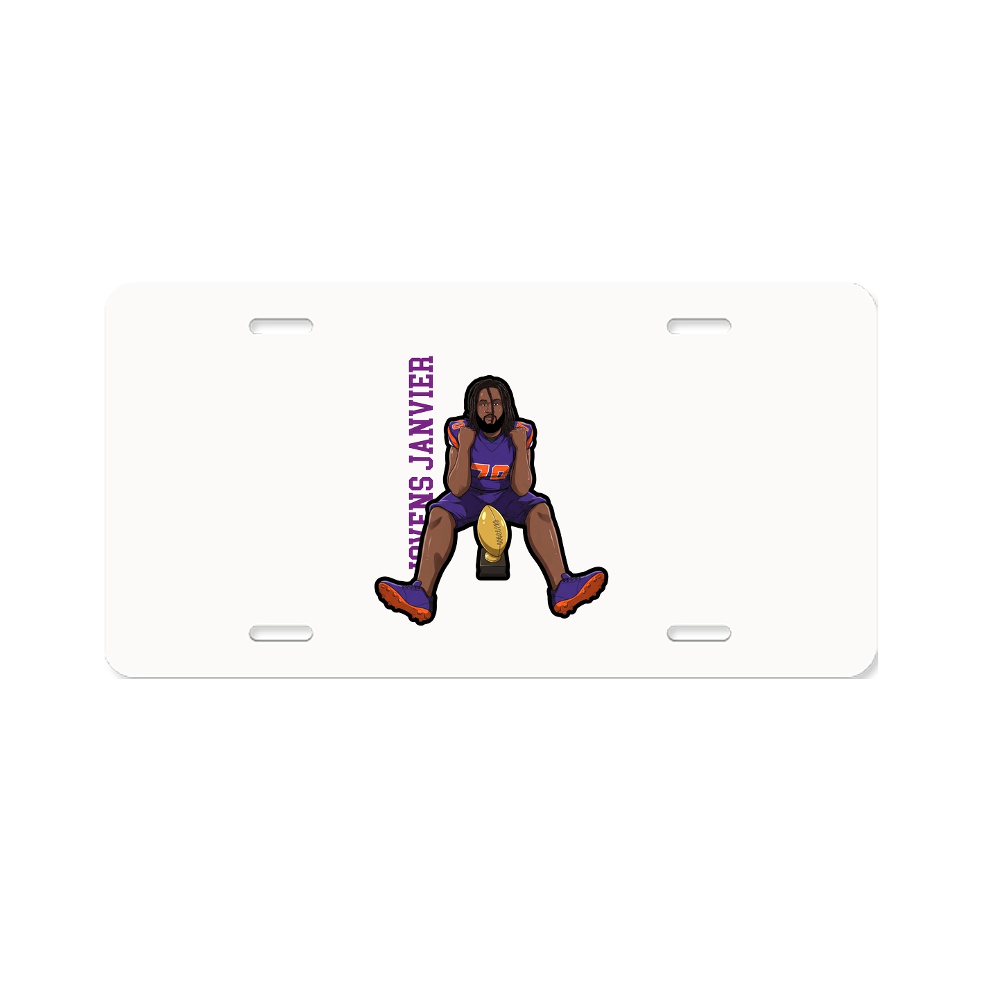 License Plate — Name Vertical in Classic