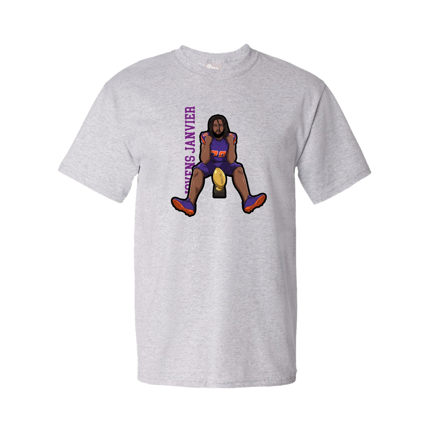 Youth Tee — Name Vertical in Grey