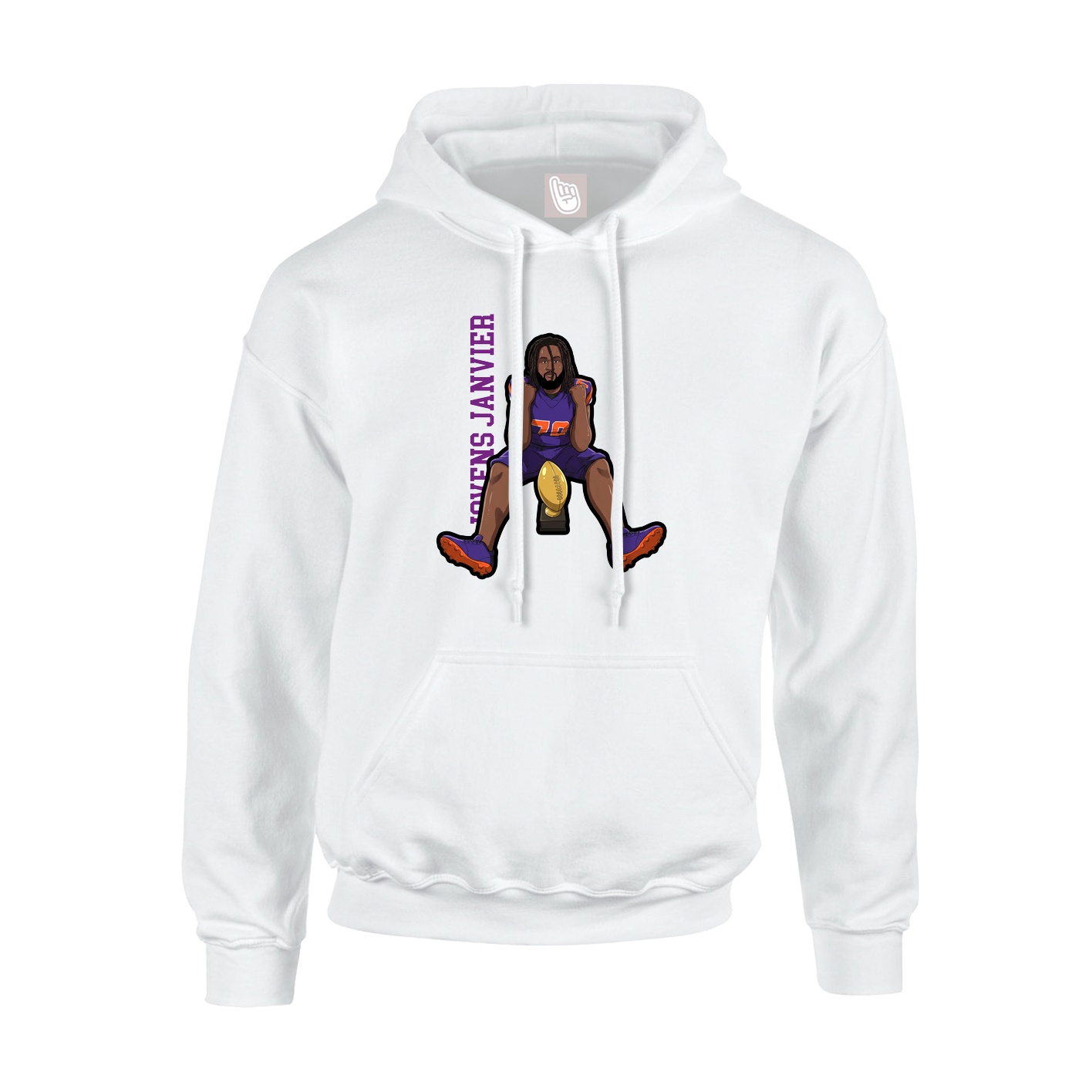 Hoodie — Name Vertical in White