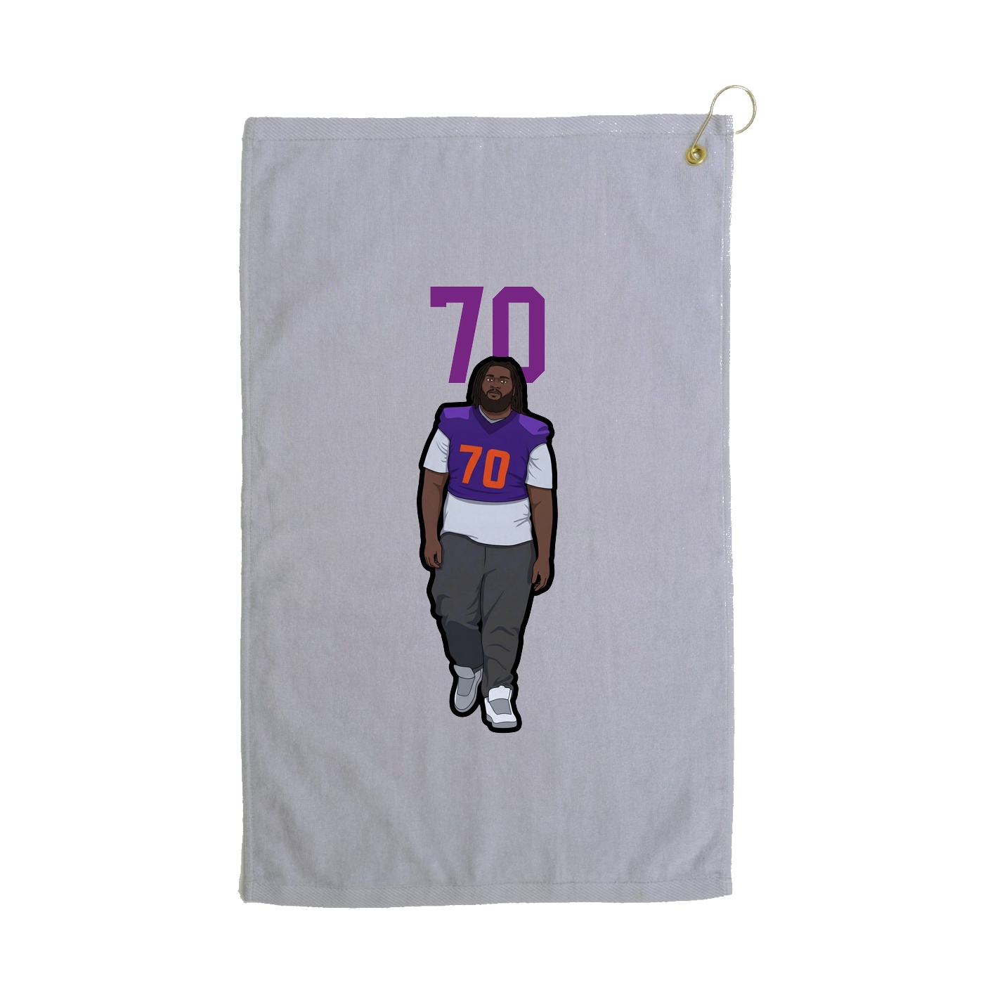 Golf Towel — Number Top in Grey