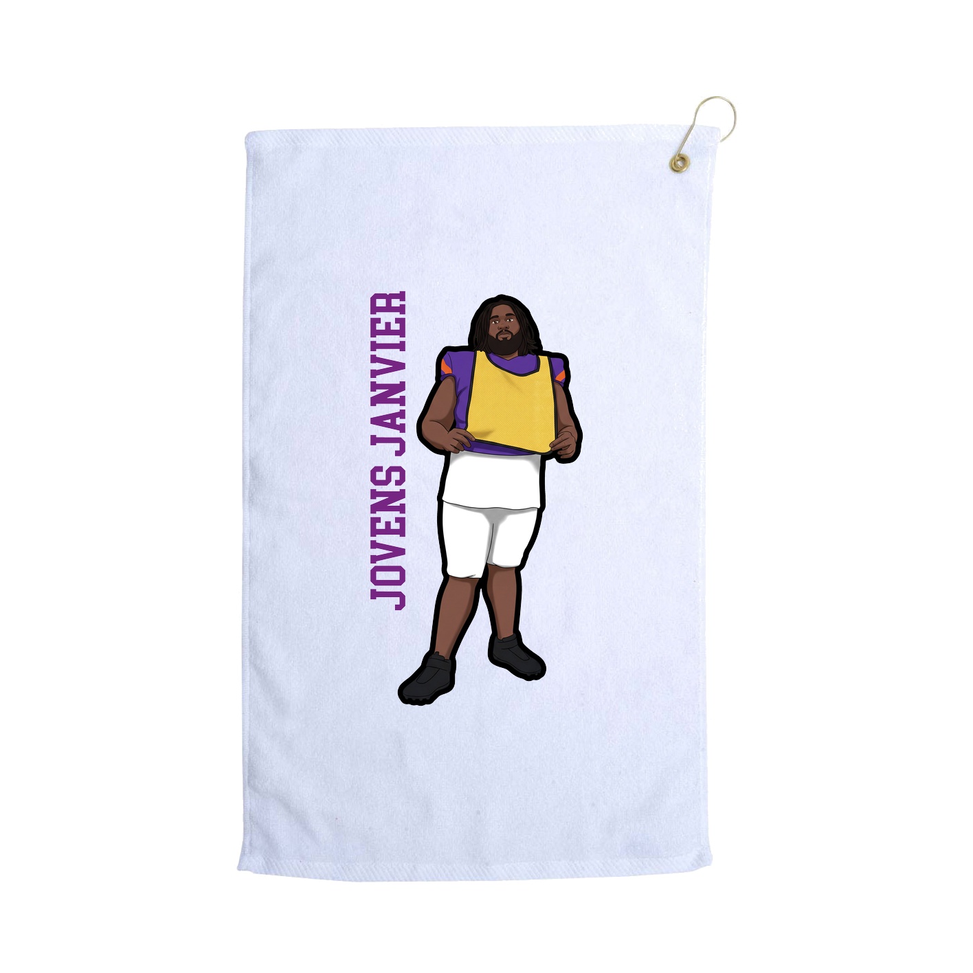 Golf Towel — Name Vertical in White