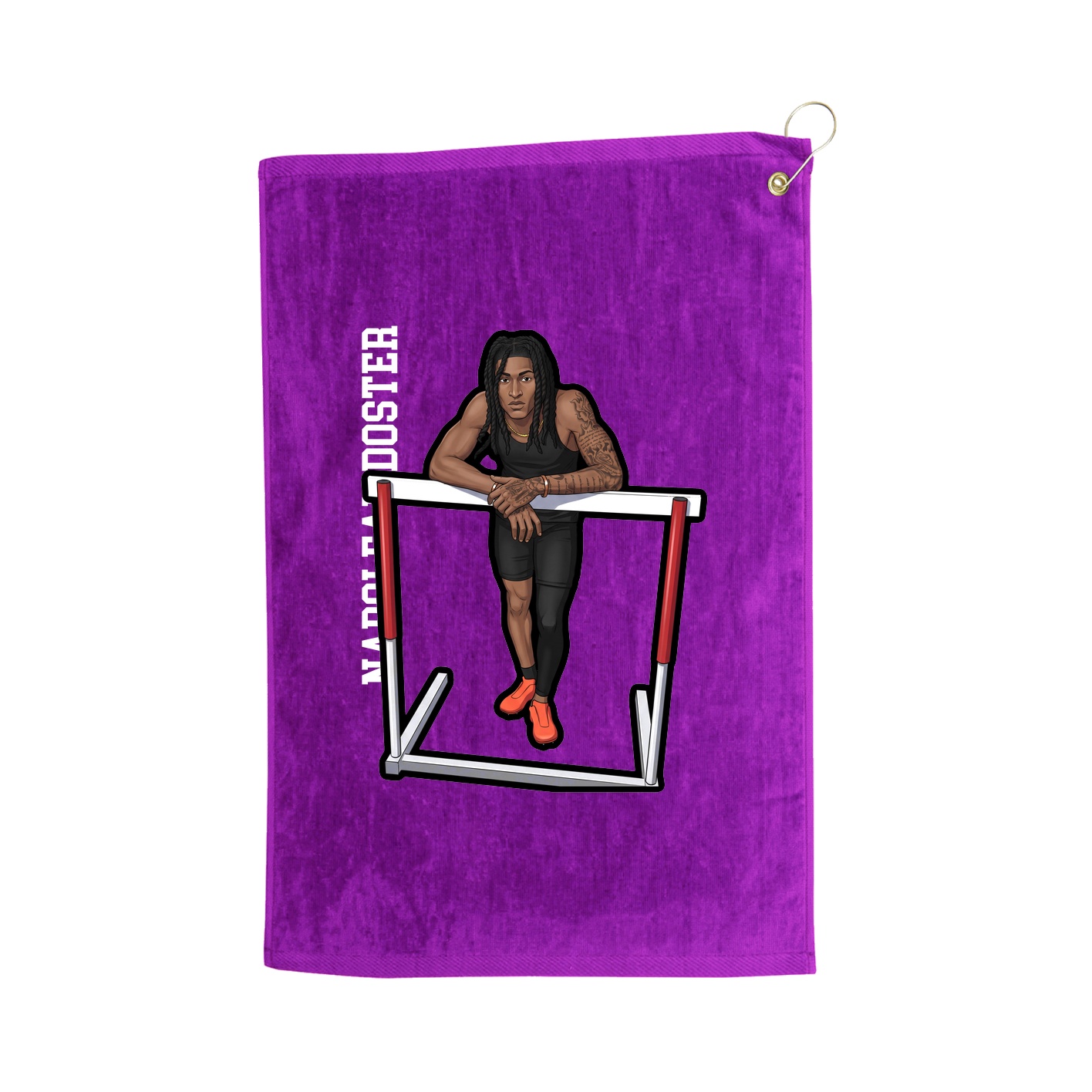 Golf Towel — Name Vertical in Purple