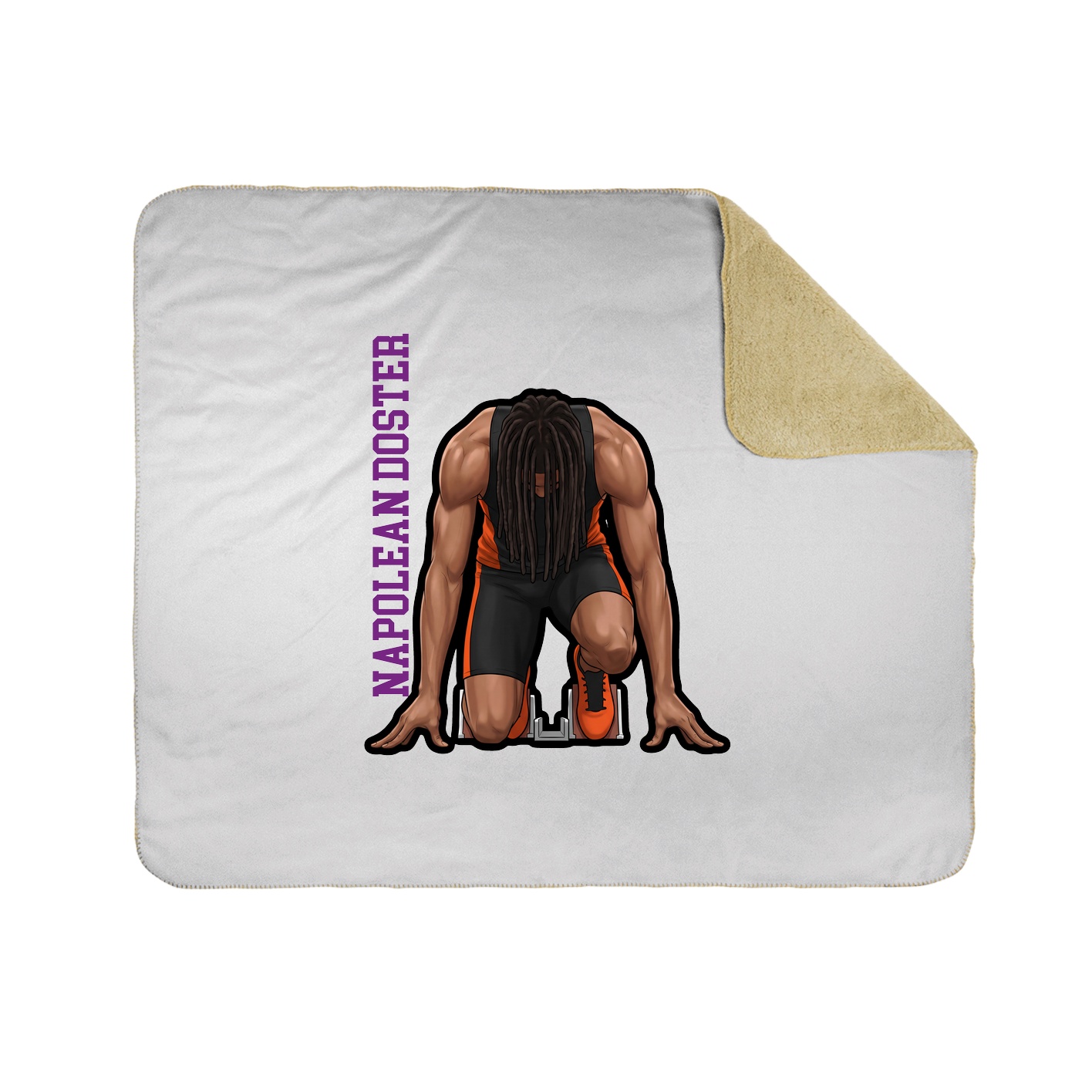 Throw Blanket — Name Vertical in White