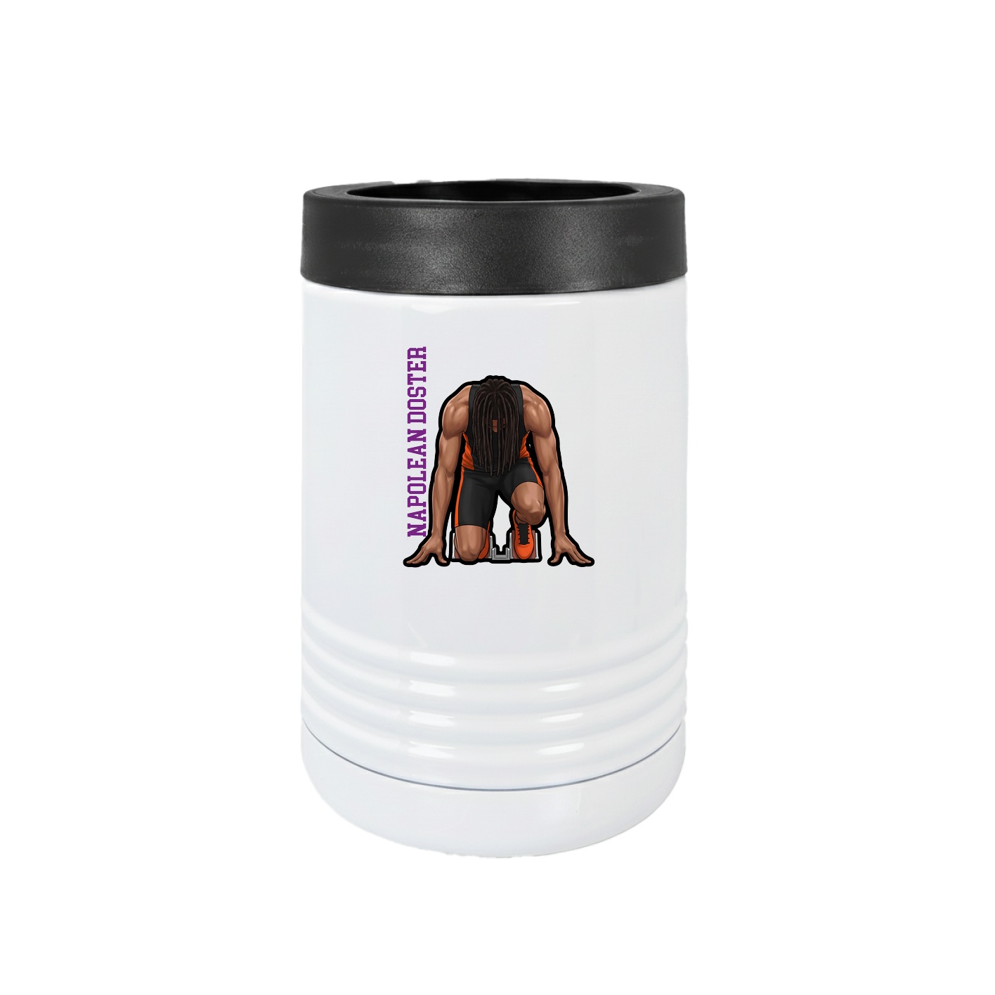 Beverage Holder — Name Vertical in White