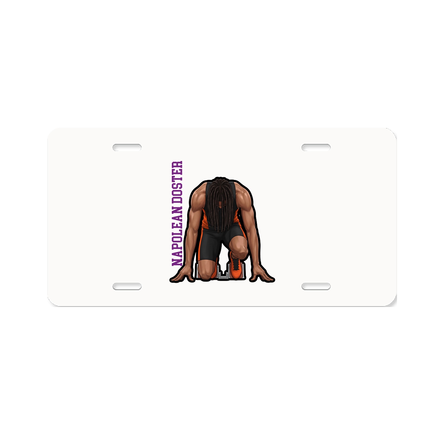 License Plate — Name Vertical in Classic