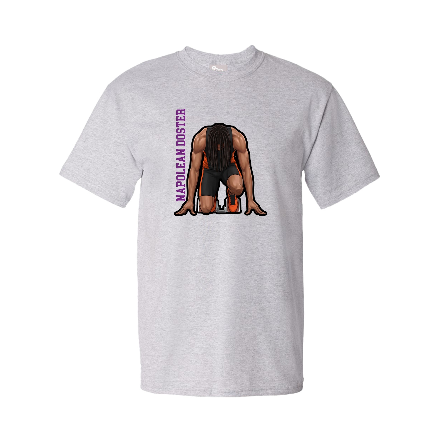 Youth Tee — Name Vertical in Grey
