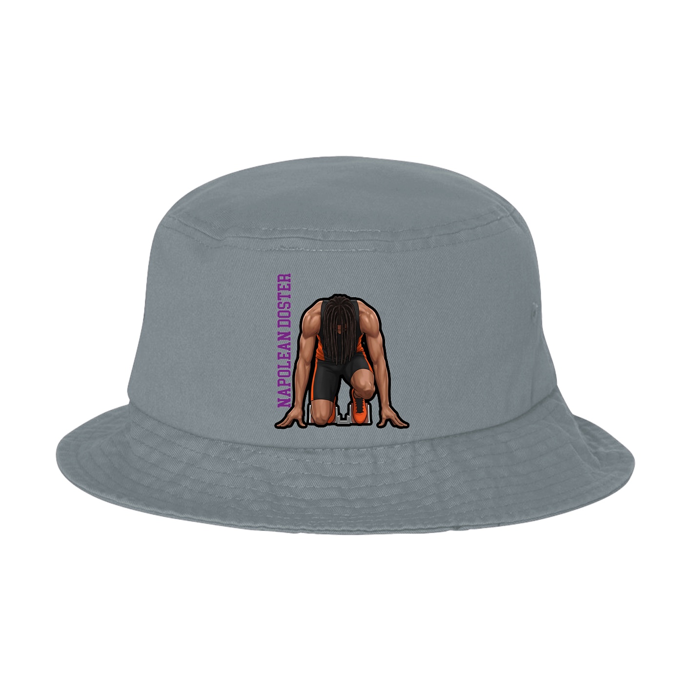 Bucket Cap — Name Vertical in Grey