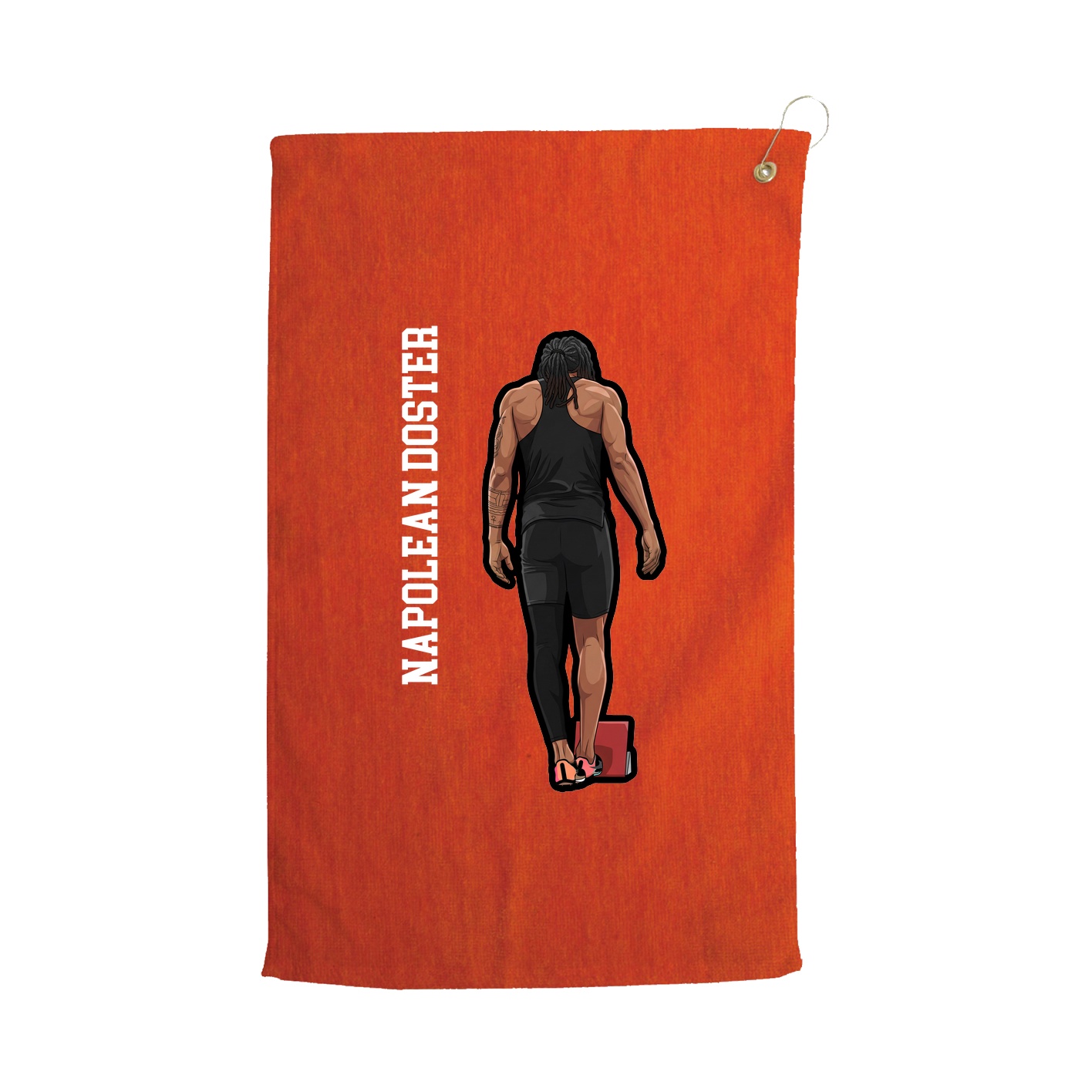 Golf Towel — Name Vertical in Orange