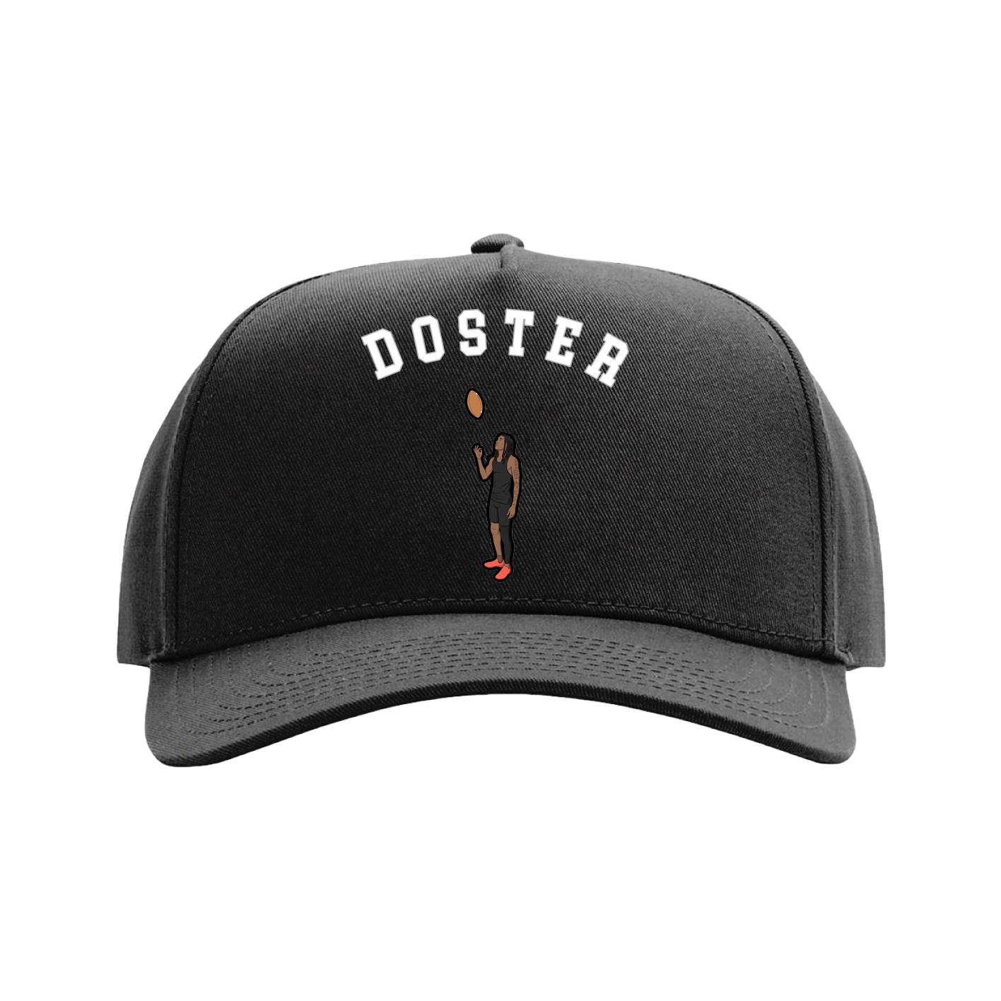Full Fabric Five-Panel Champ Cap — Shirsey Arch in Black