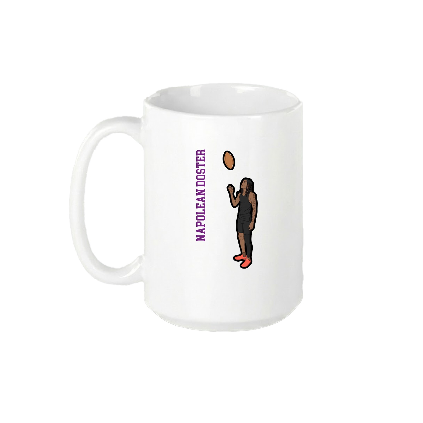 15oz Coffee Mug — Name Vertical in White