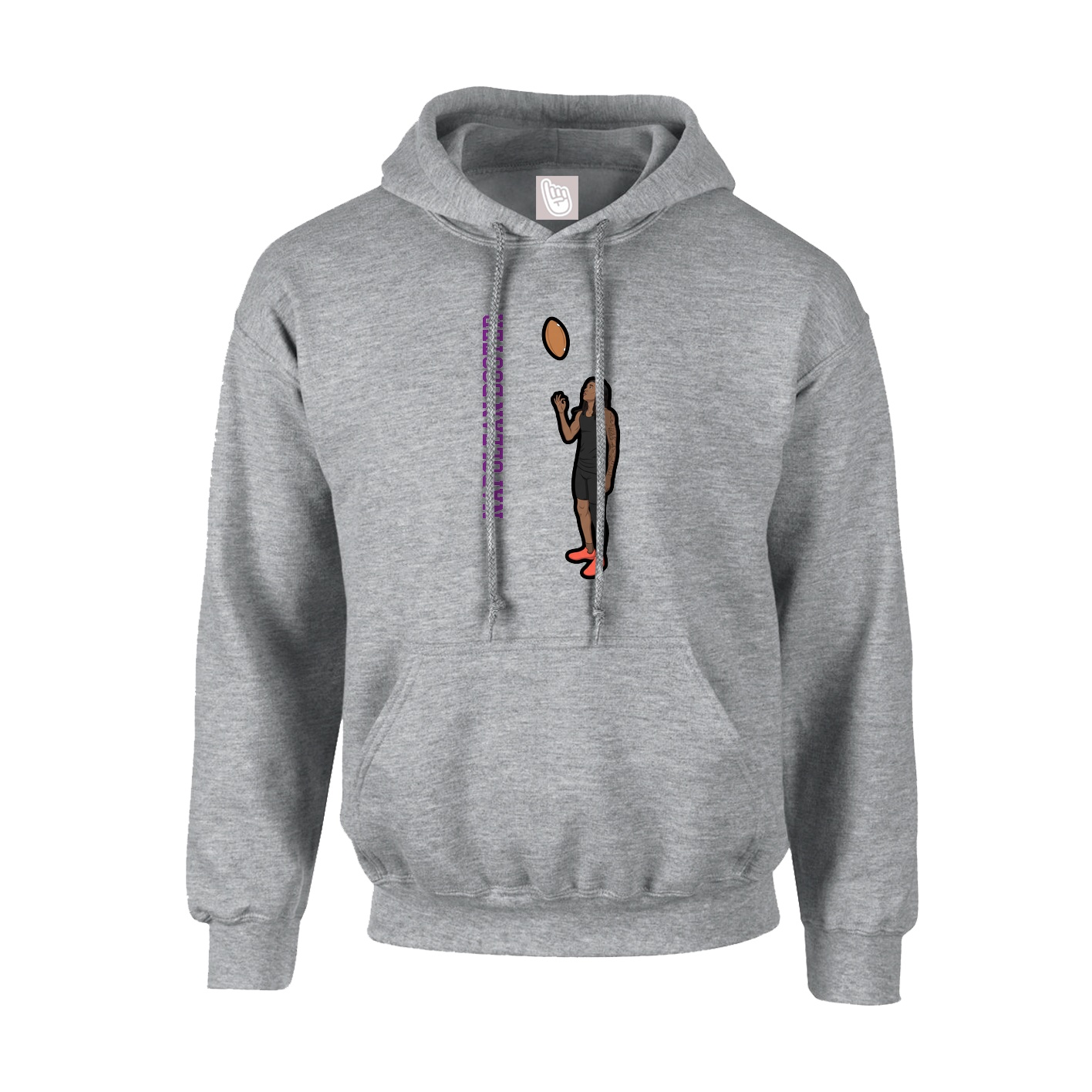 Youth Hoodie — Name Vertical in Grey