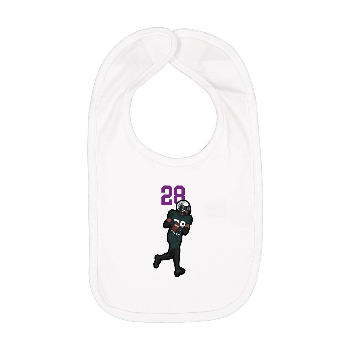 Infant Bib — Number Top in White