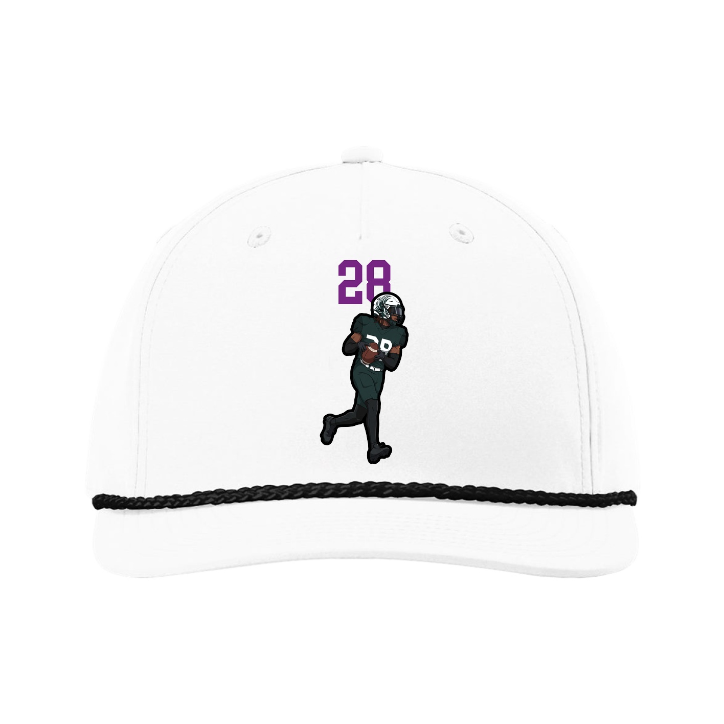 Five-Panel Classic Rope Cap — Number Top in White