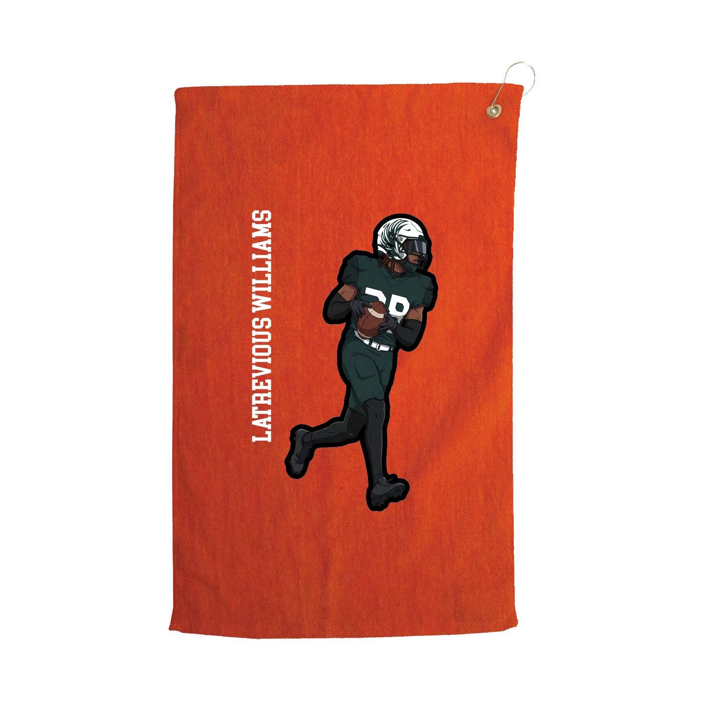 Golf Towel — Name Vertical in Orange