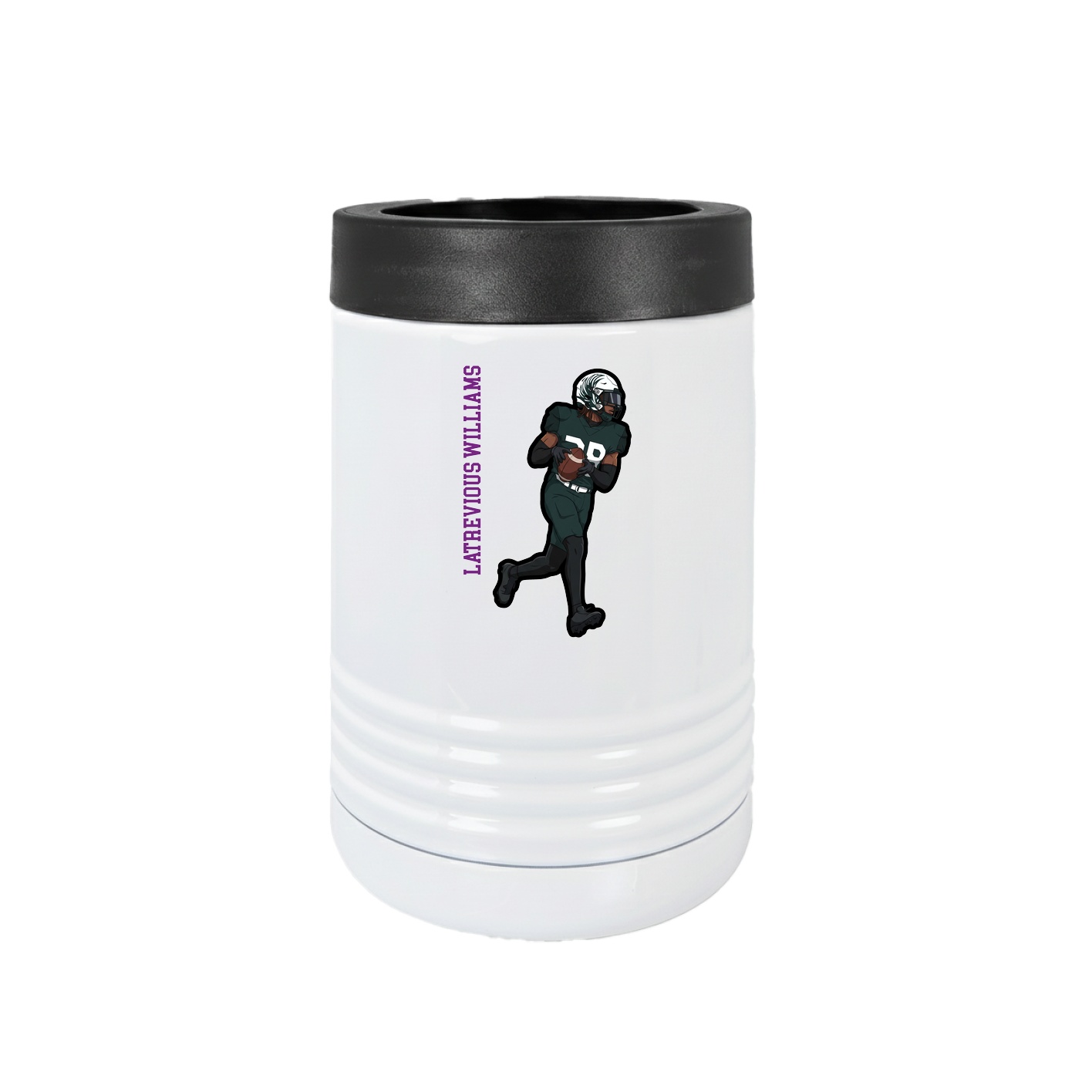 Beverage Holder — Name Vertical in White