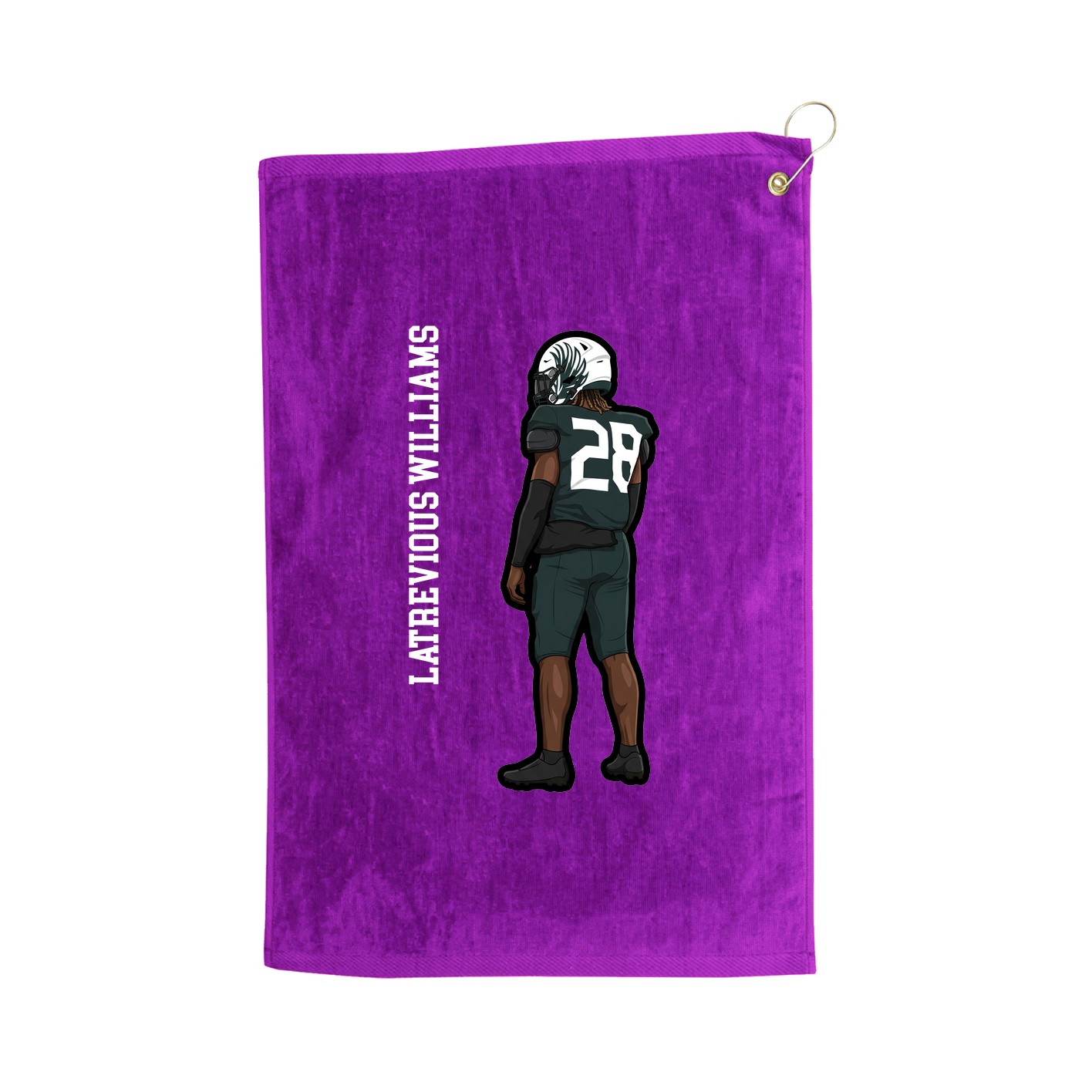 Golf Towel — Name Vertical in Purple