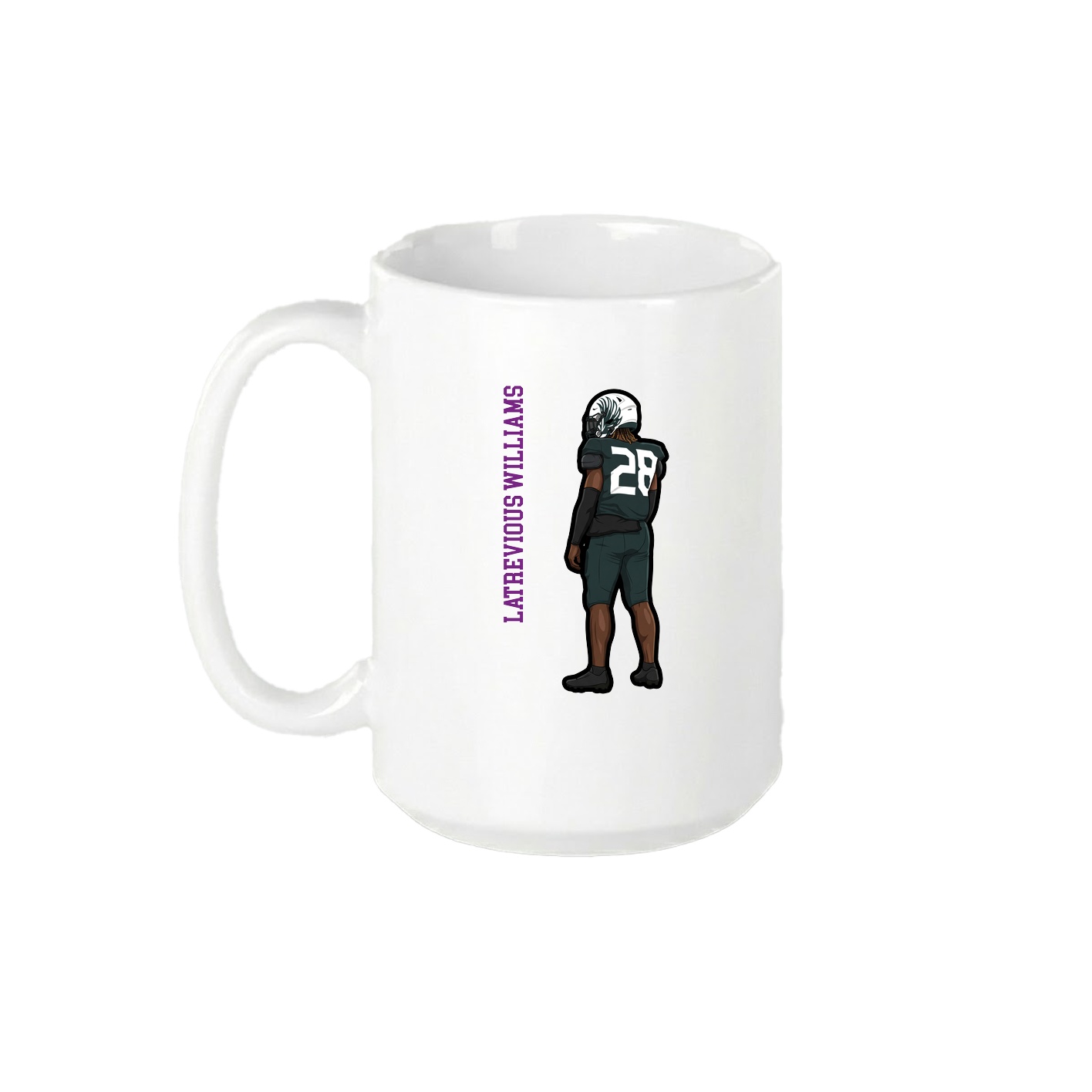 15oz Coffee Mug — Name Vertical in White