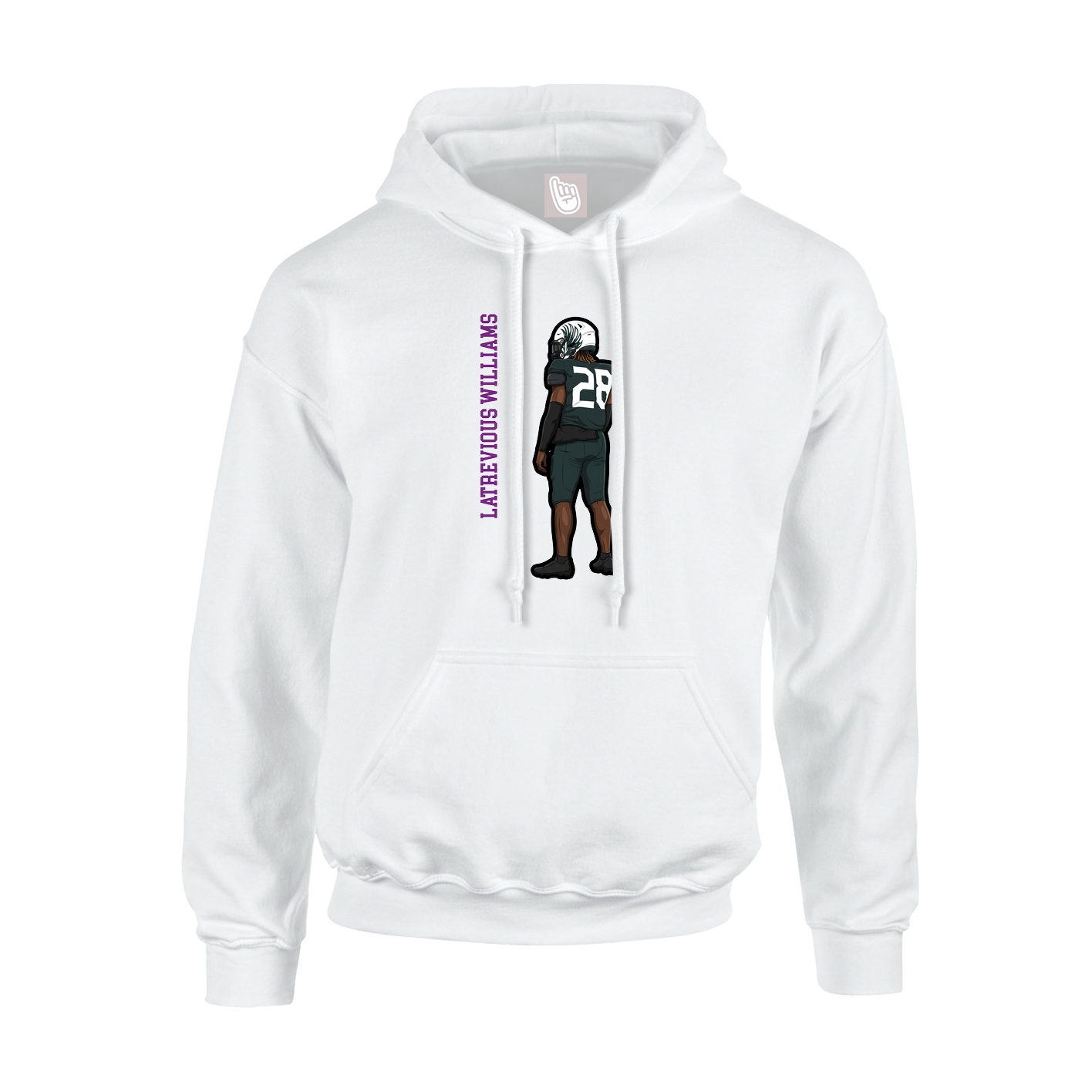 Youth Hoodie — Name Vertical in White