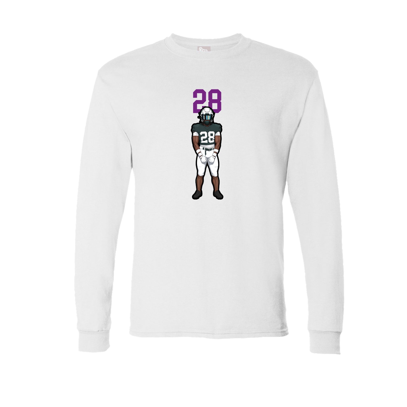 Long Sleeve Tee — Number Top in White