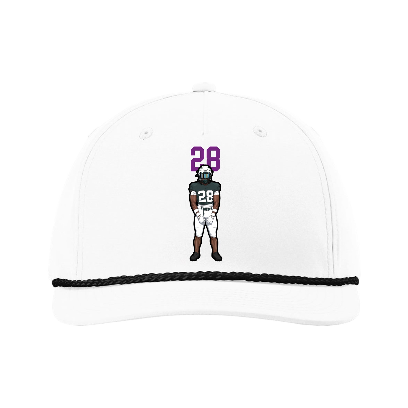 Five-Panel Classic Rope Cap — Number Top in White