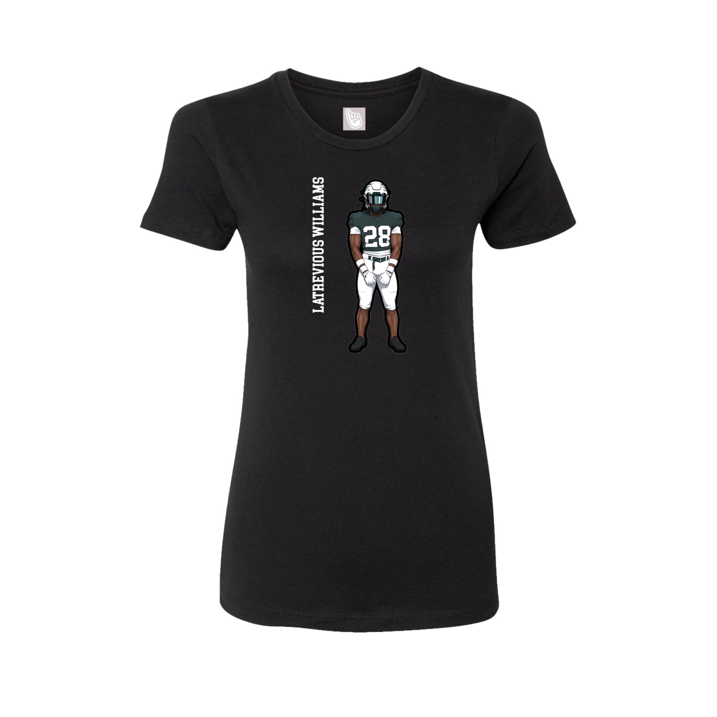 Fitted Women's Tee — Name Vertical in Black