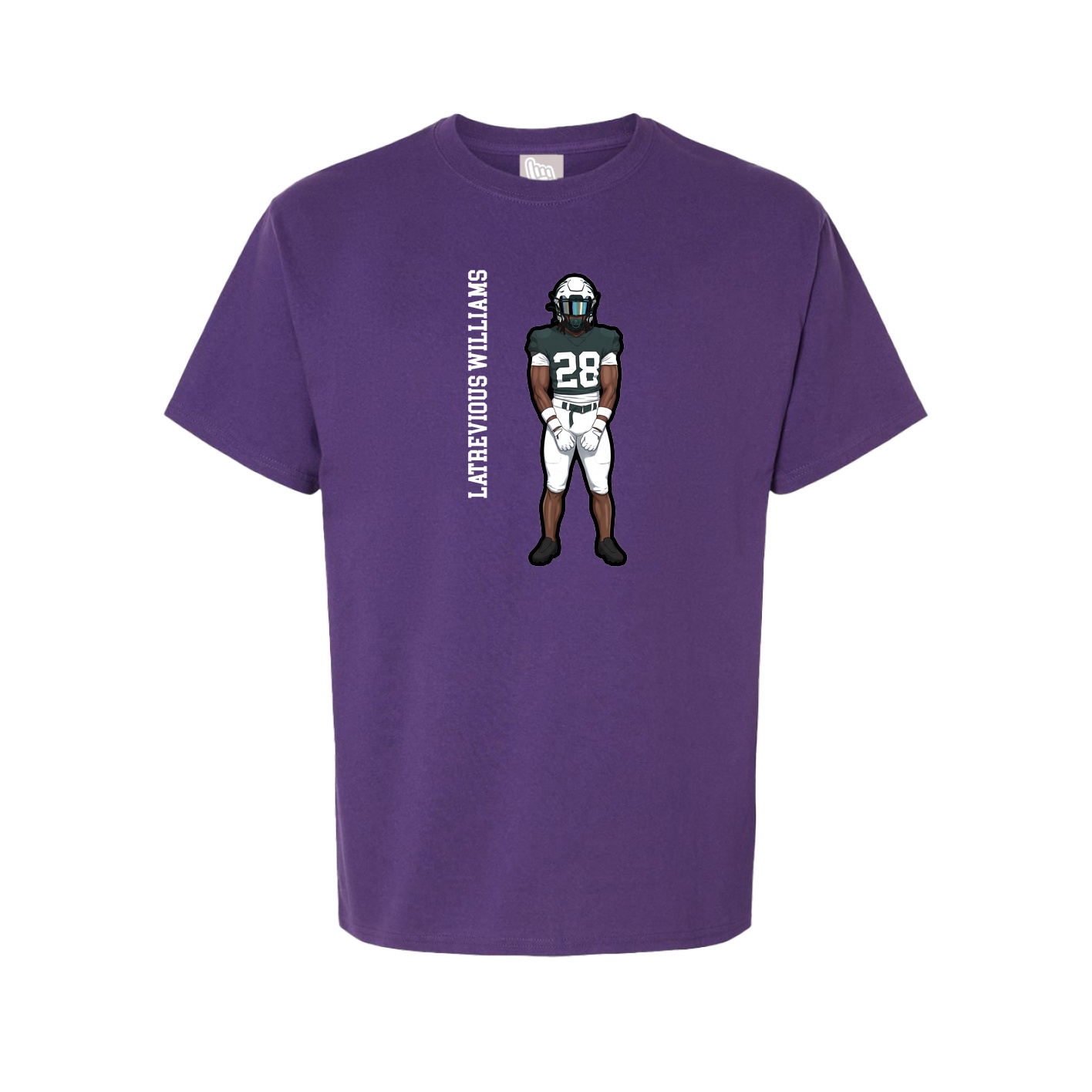 Youth Tee — Name Vertical in Purple