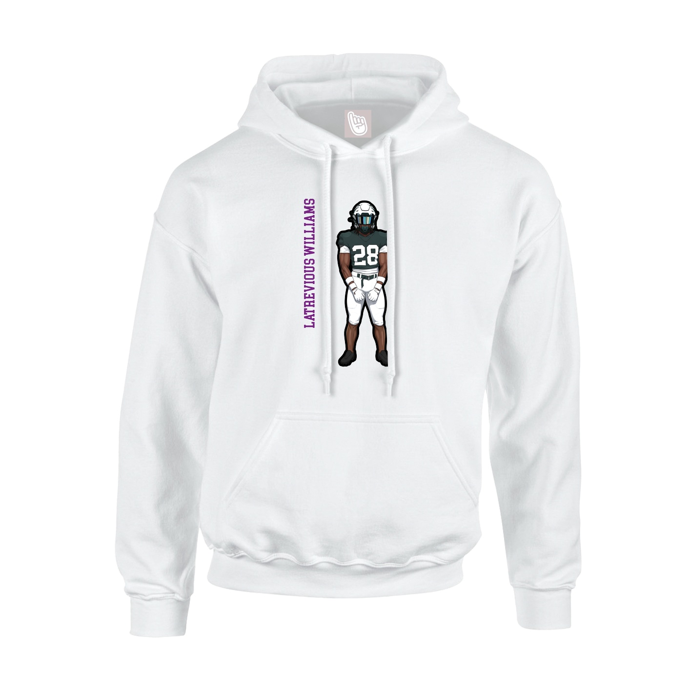 Hoodie — Name Vertical in White