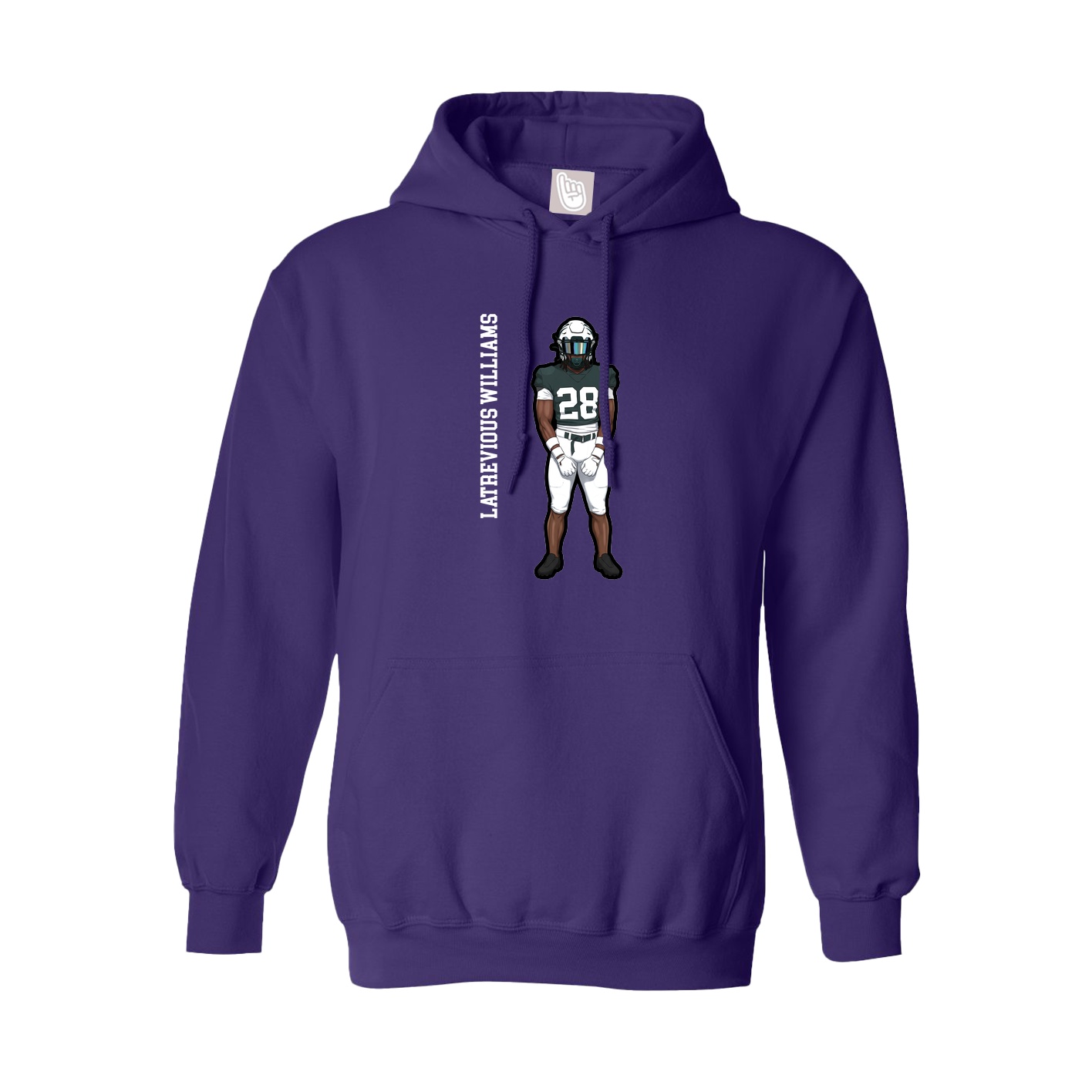 Youth Hoodie — Name Vertical in Purple