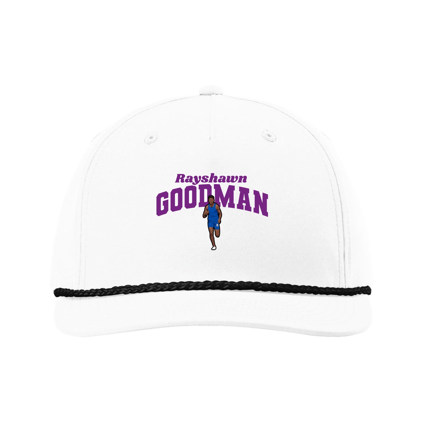Five-Panel Classic Rope Cap — Signature Arch in White