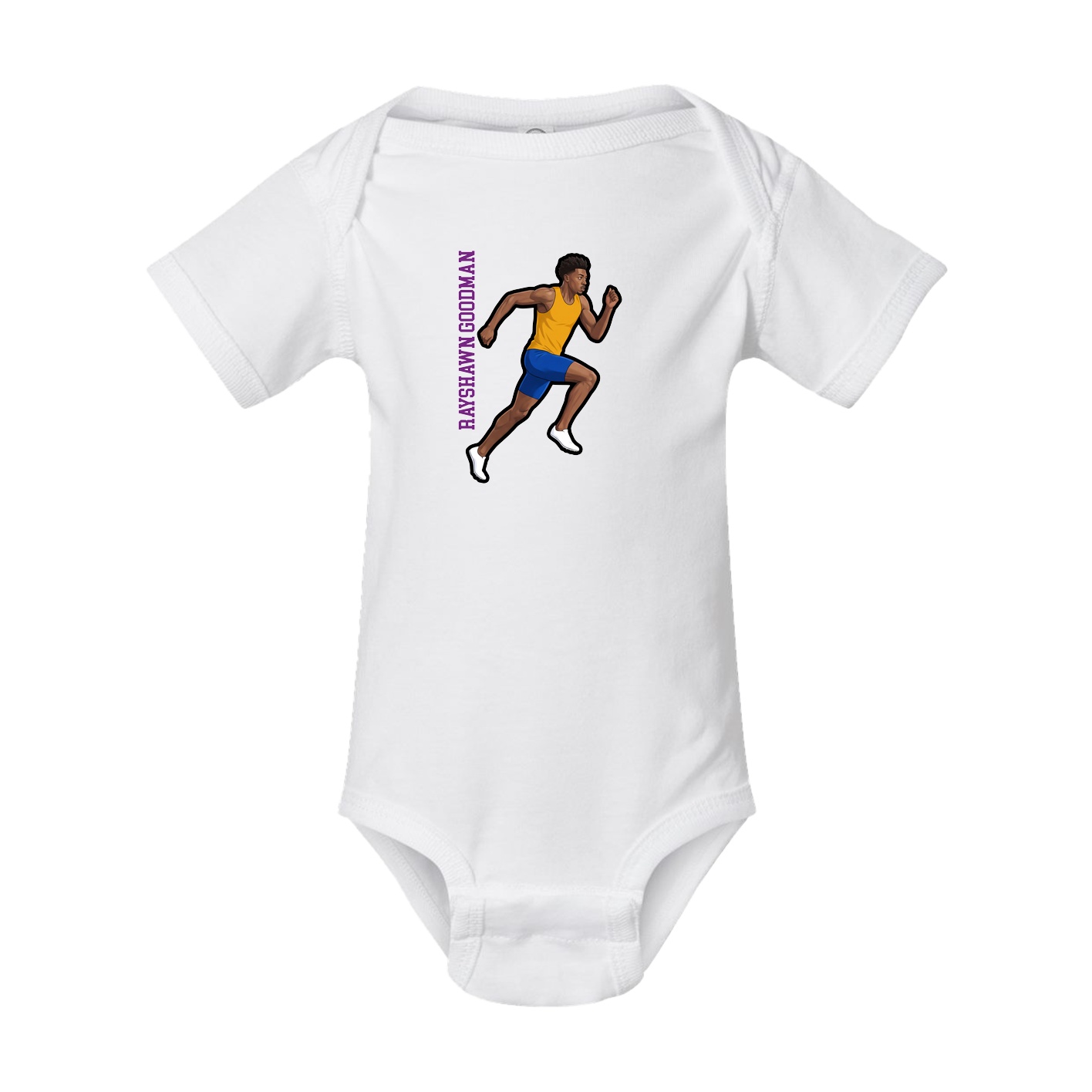 Baby Onesie — Name Vertical in White