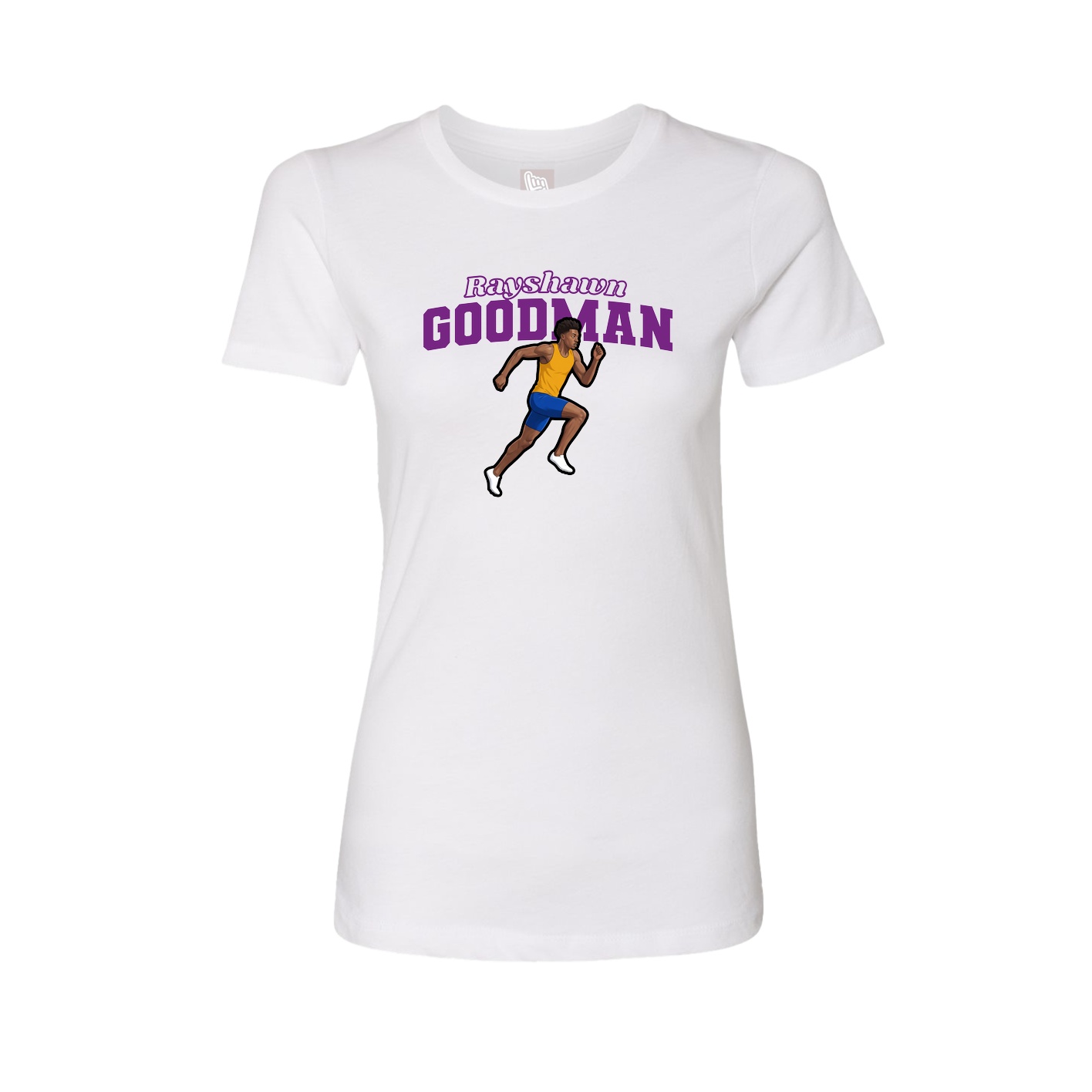 Fitted Women's Tee — Name Arch in White