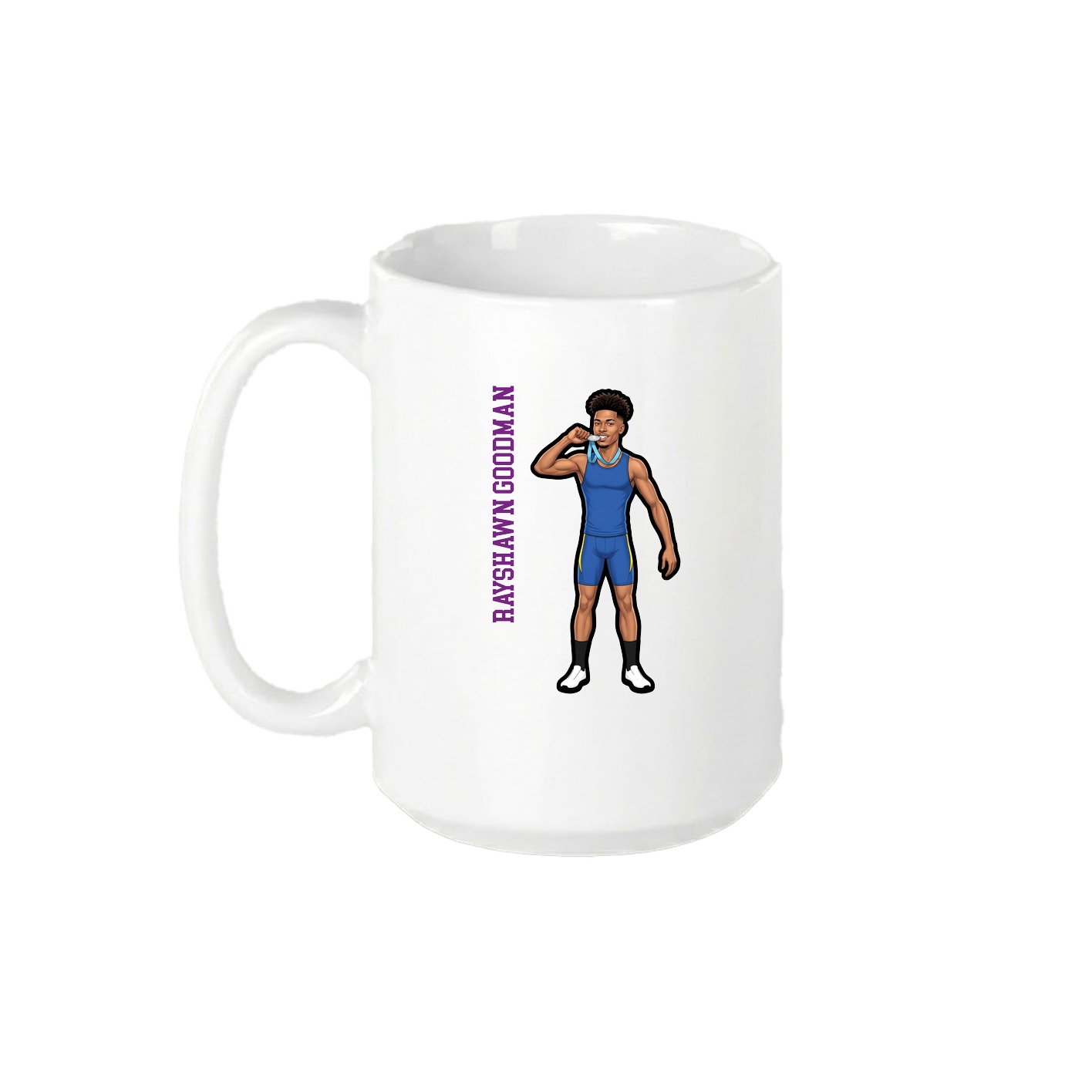 15oz Coffee Mug — Name Vertical in White