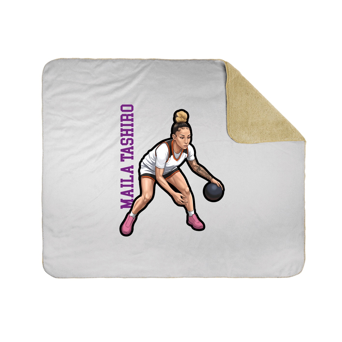 Throw Blanket — Name Vertical in White