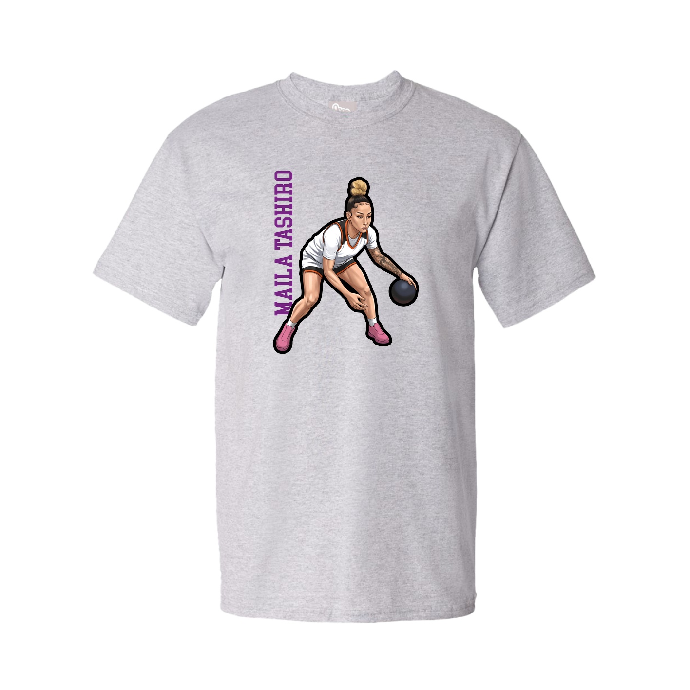 Tee — Name Vertical in Grey