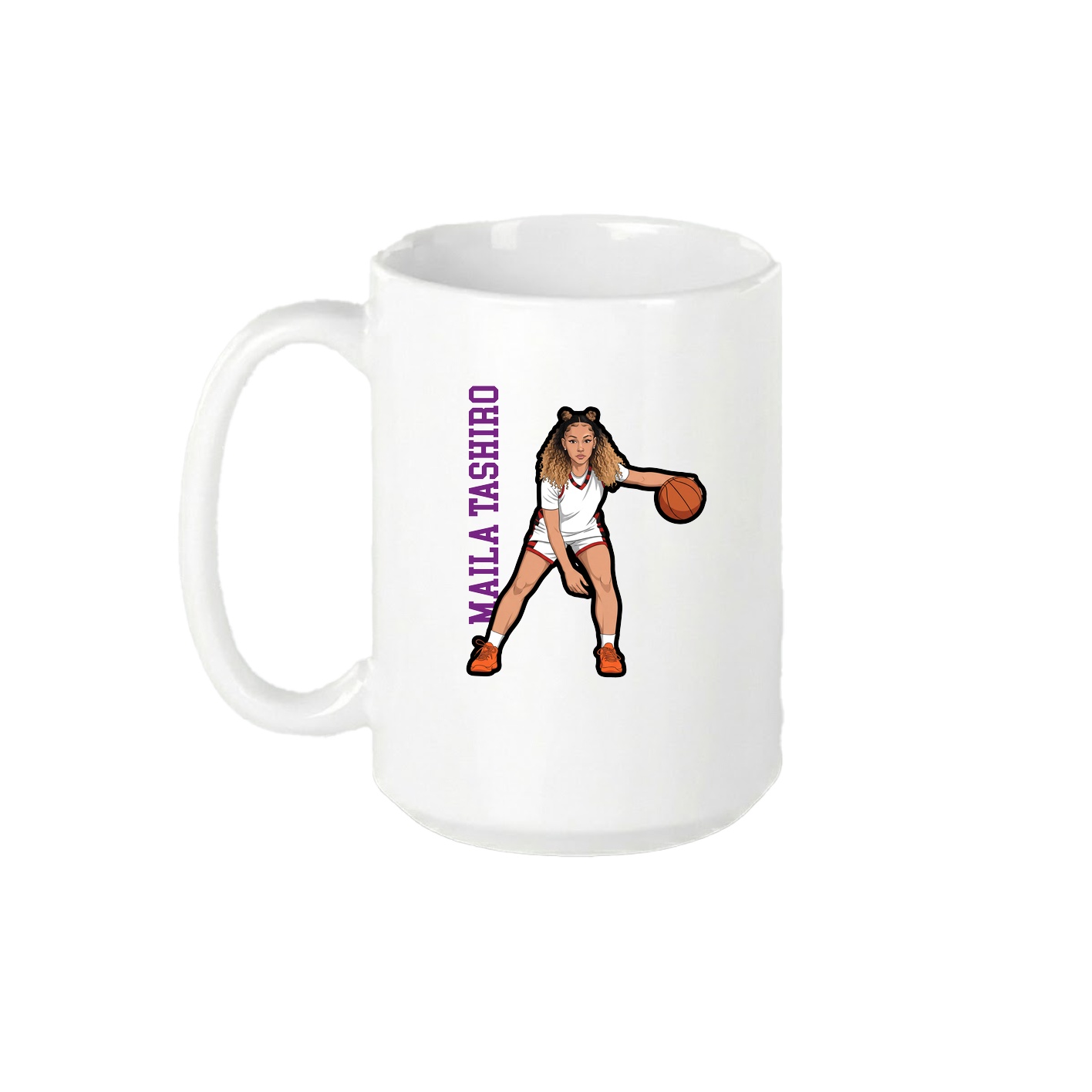 15oz Coffee Mug — Name Vertical in White
